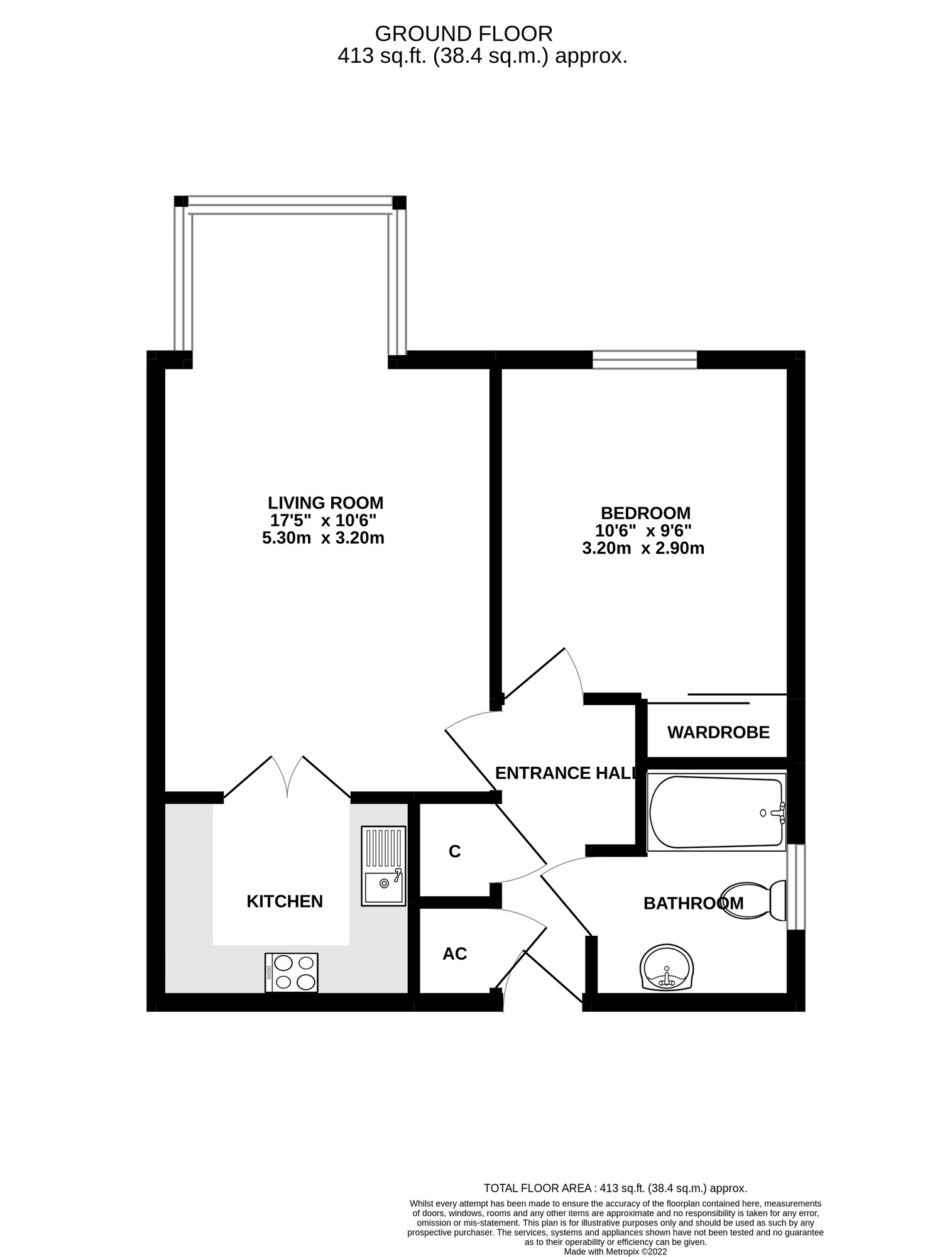 Floorplan of 1 bedroom  Flat for sale, Victoria Road North, Southsea, Hampshire, PO5