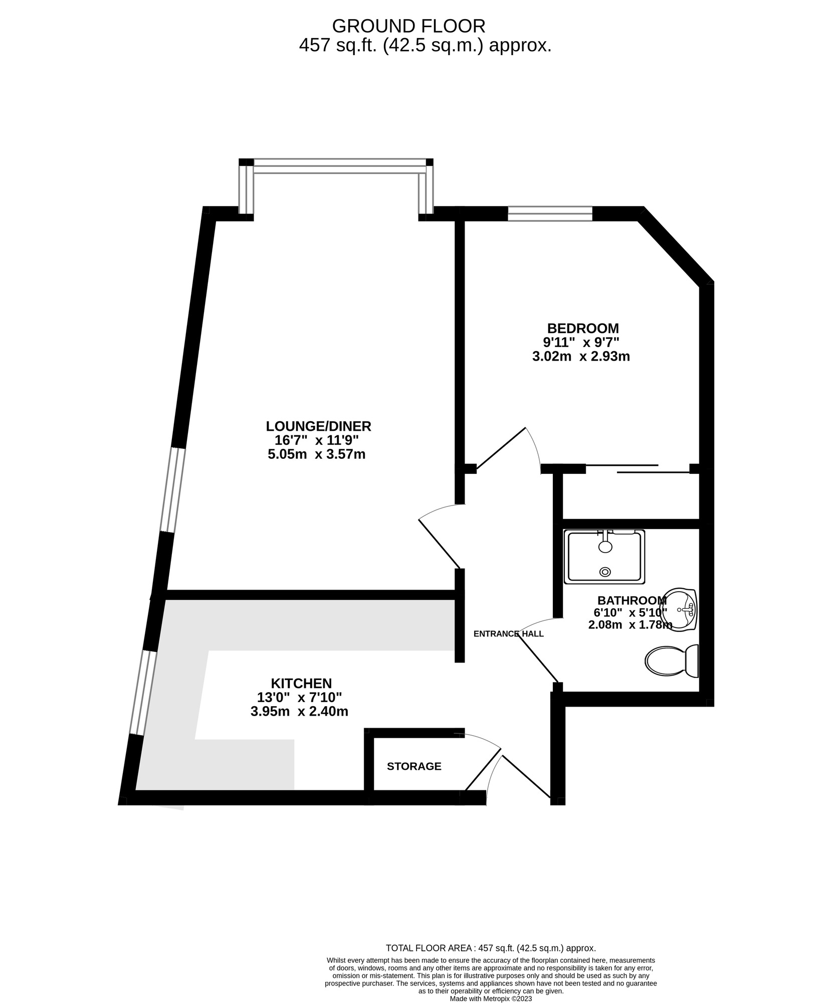 Floorplan of 1 bedroom  Flat for sale, Eastern Villas Road, Southsea, Hampshire, PO4