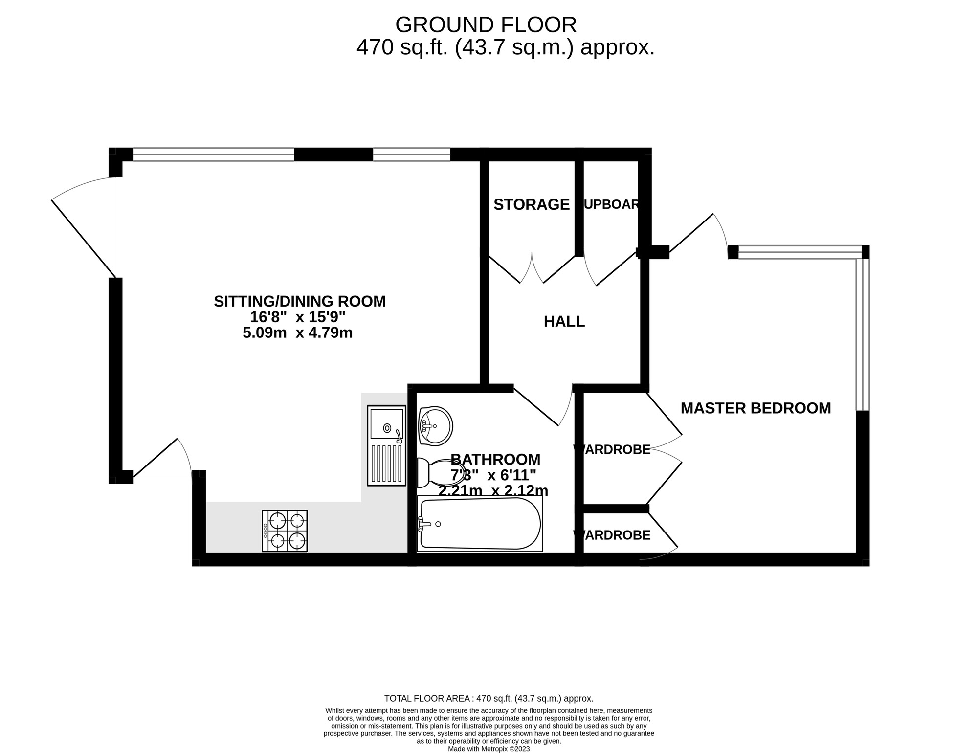 Floorplan of 1 bedroom  Flat for sale, Admiralty Road, Portsmouth, Hampshire, PO1