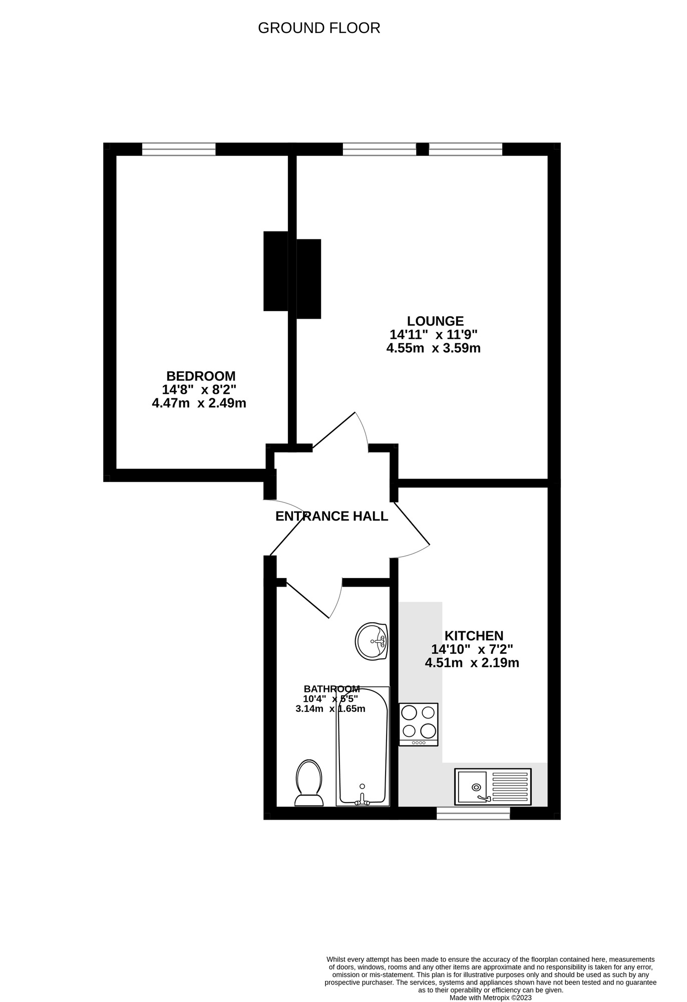 Floorplan of 1 bedroom  Flat for sale, Elm Grove, Southsea, Hampshire, PO5