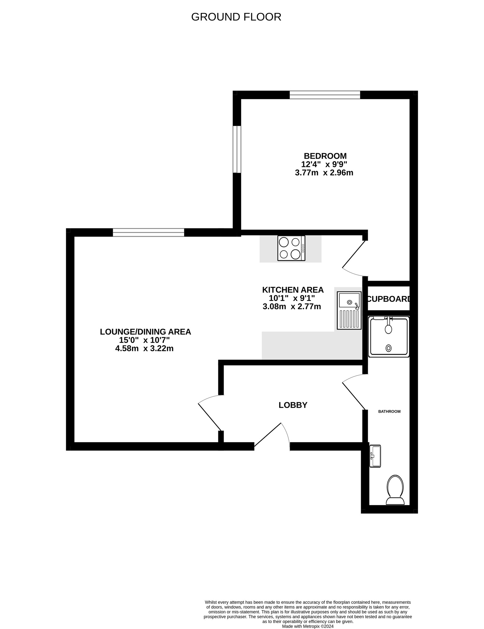 Floorplan of 1 bedroom  Flat for sale, Ashburton Road, Southsea, Hampshire, PO5