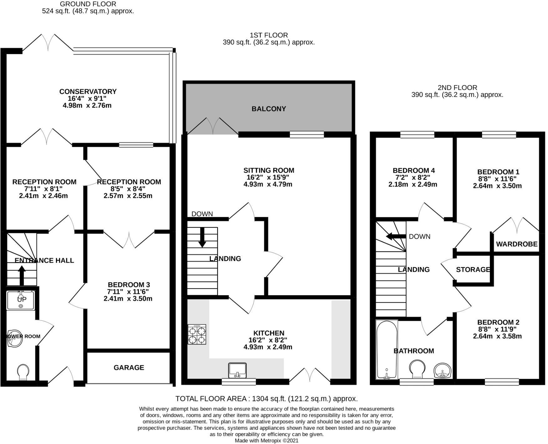 Floorplan of 4 bedroom Detached House to rent, Centurion Gate, Southsea, Hampshire, PO4