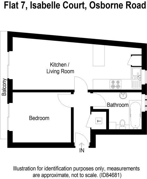 Floorplan of 1 bedroom  Flat for sale, Osborne Road, Southsea, Hampshire, PO5