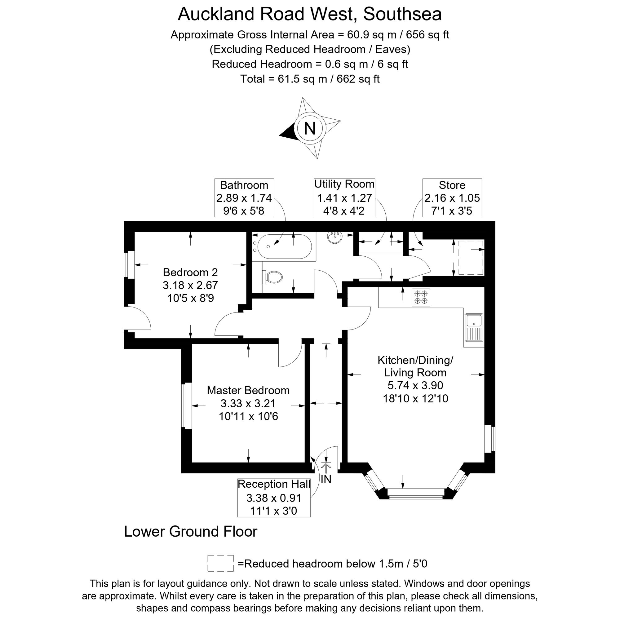 Floorplan of 2 bedroom  Flat for sale, Auckland Road West, Southsea, Hampshire, PO5