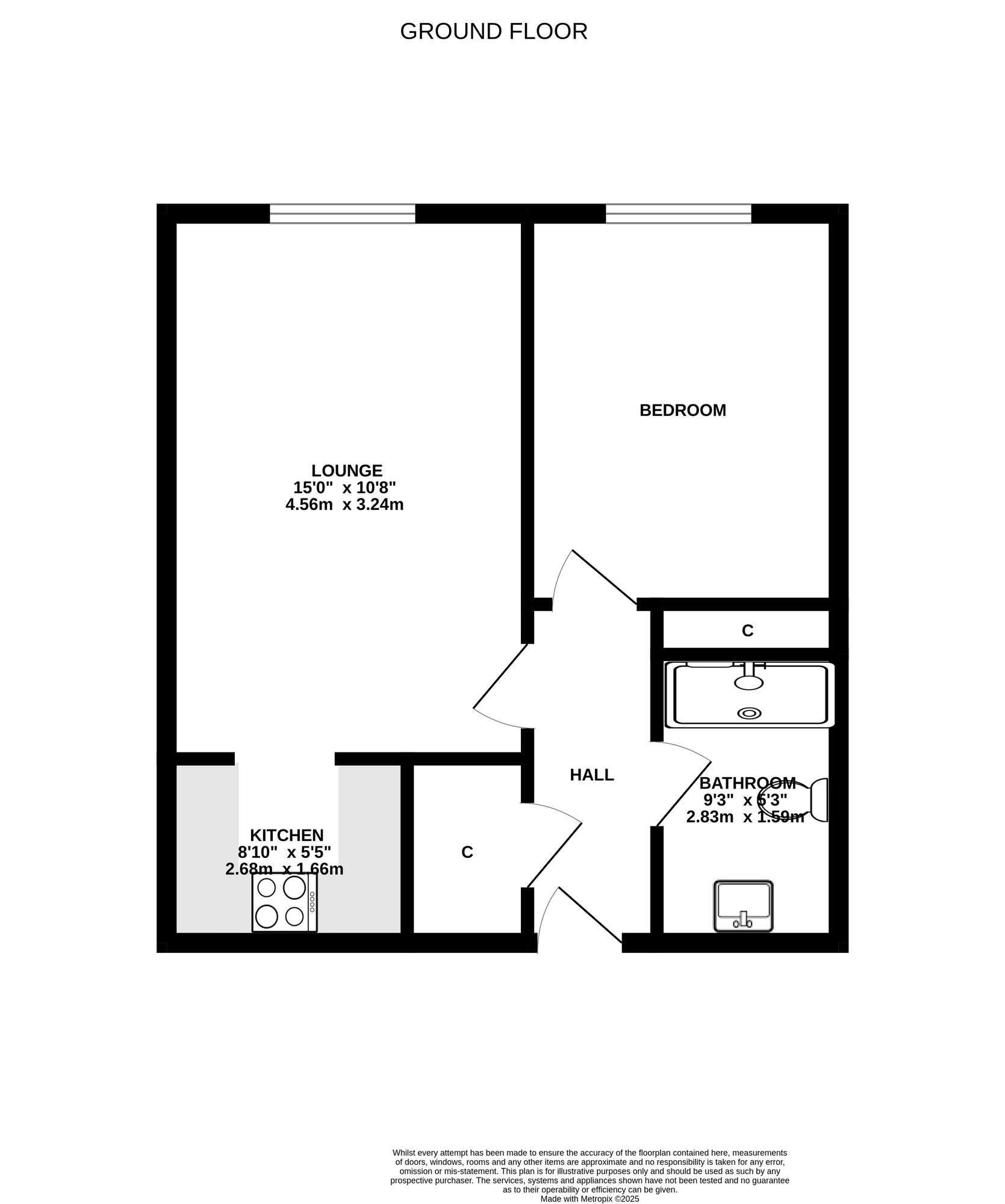 Floorplan of 1 bedroom  Flat for sale, Cottage Grove, Southsea, Hampshire, PO5