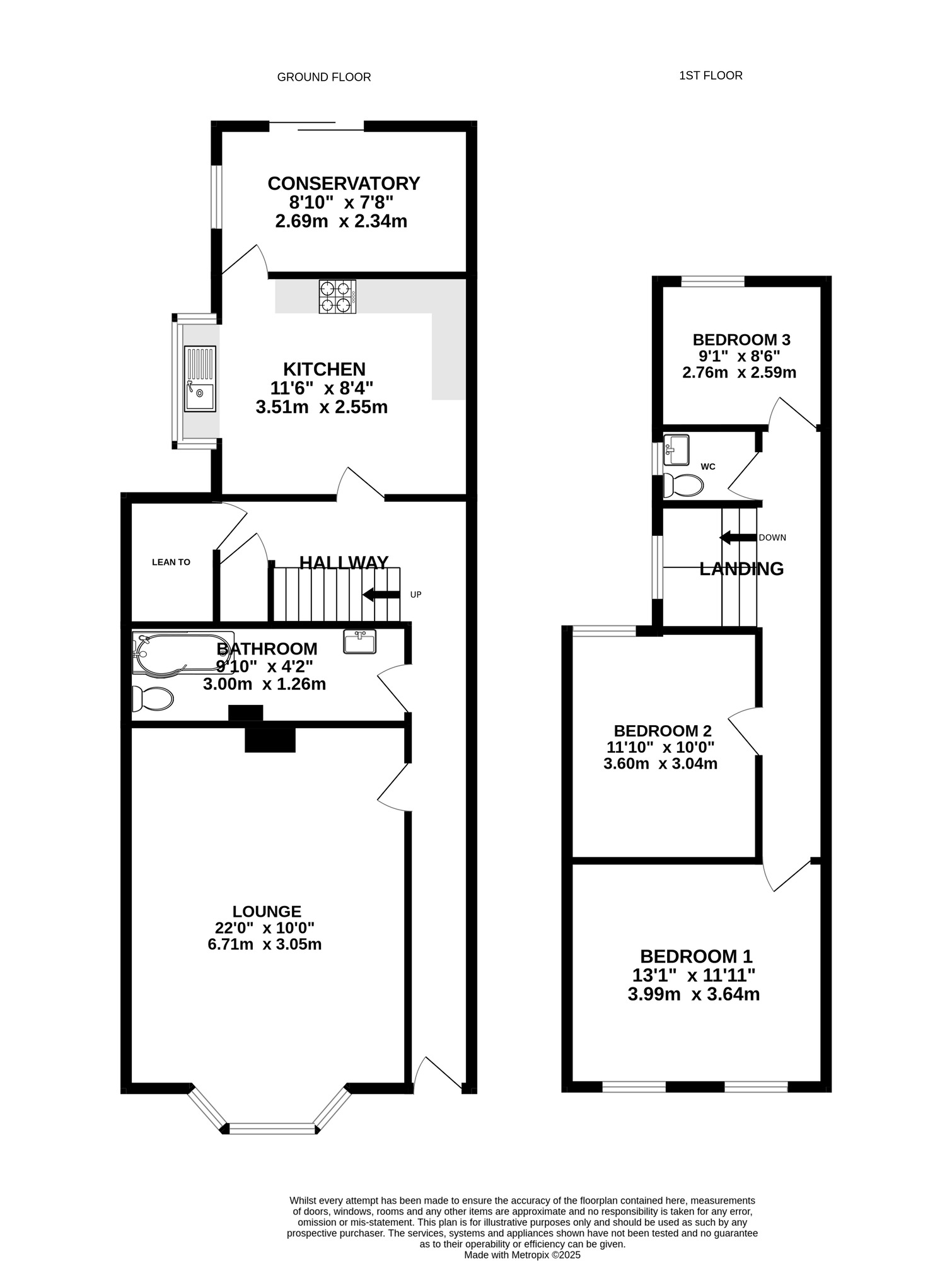 Floorplan of 3 bedroom Mid Terrace House for sale, Queens Road, Portsmouth, Hampshire, PO2