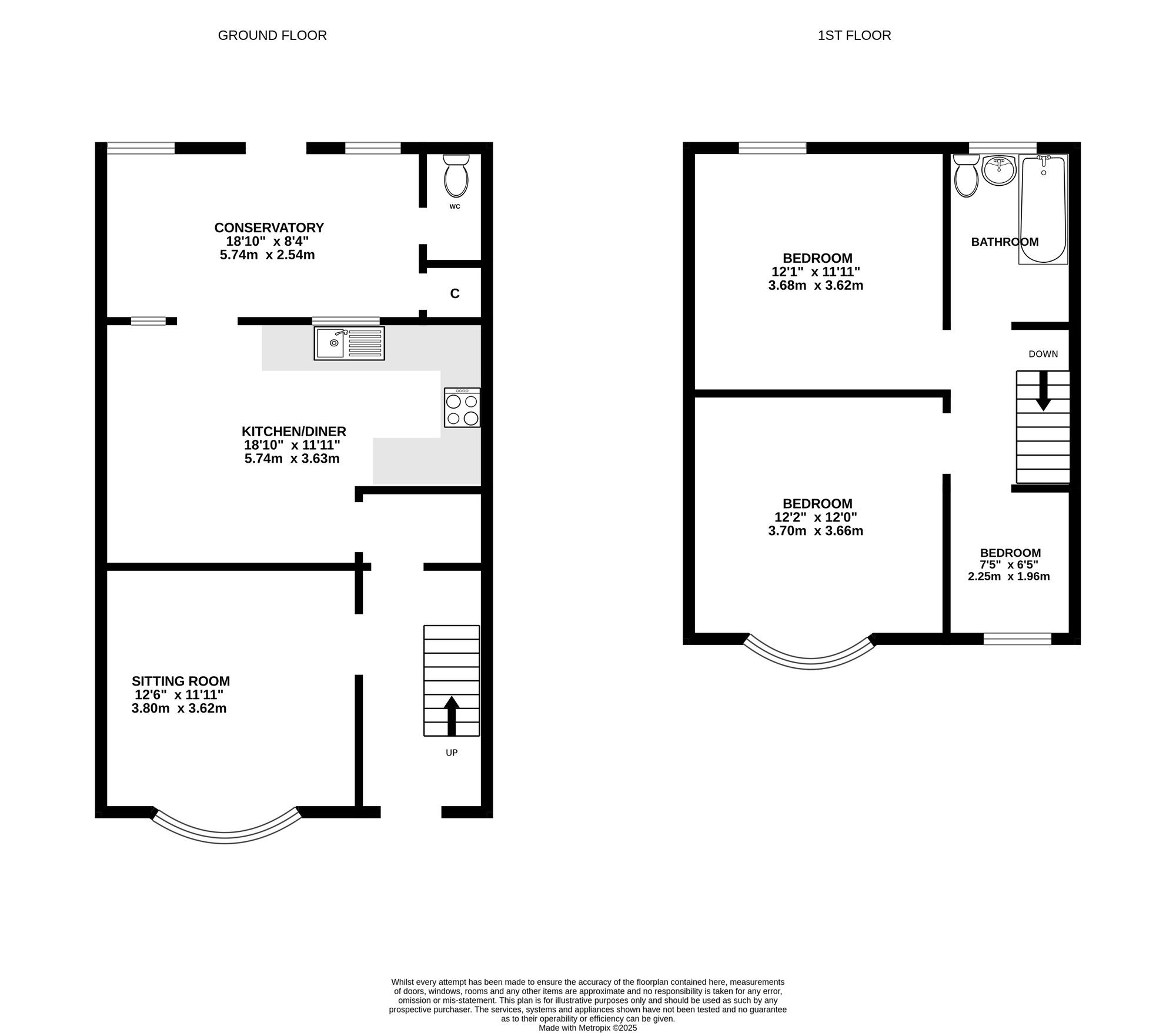 Floorplan of 3 bedroom Mid Terrace House for sale, Jenkins Grove, Portsmouth, Hampshire, PO3