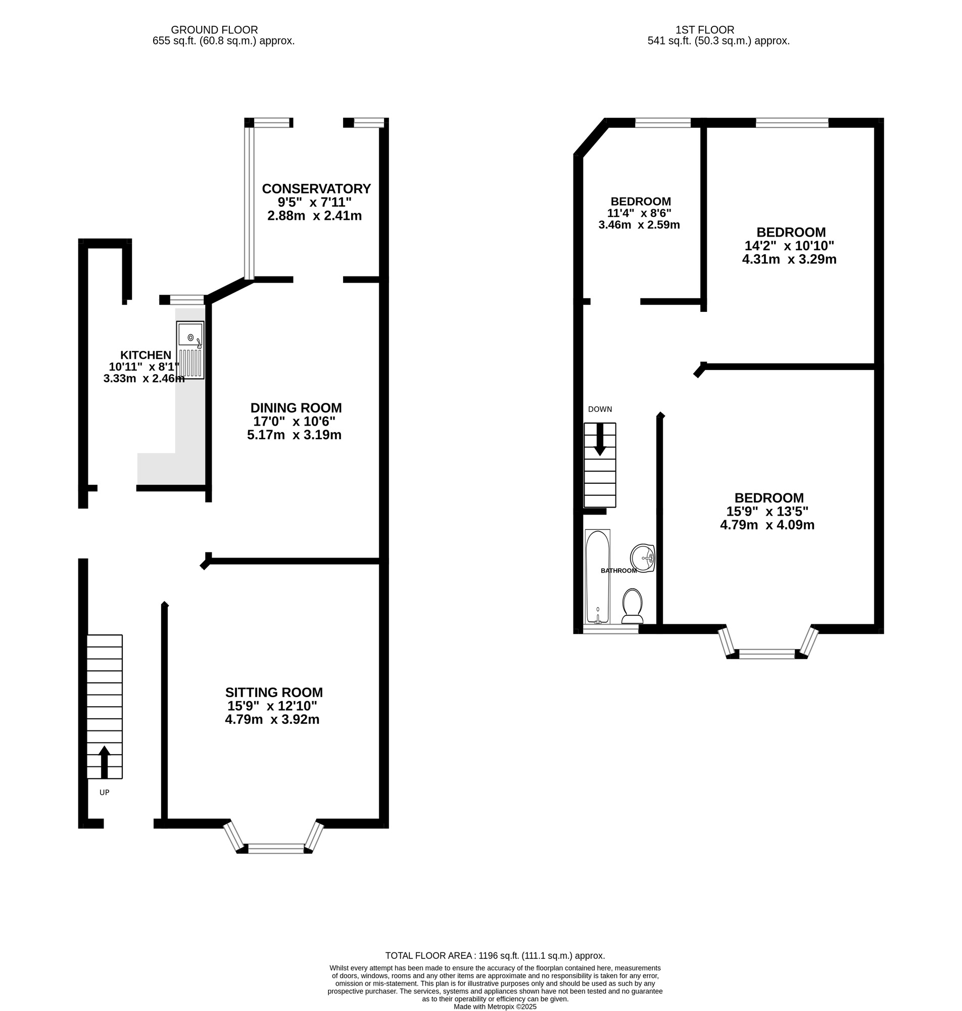 Floorplan of 3 bedroom Mid Terrace House for sale, Powerscourt Road, Portsmouth, Hampshire, PO2