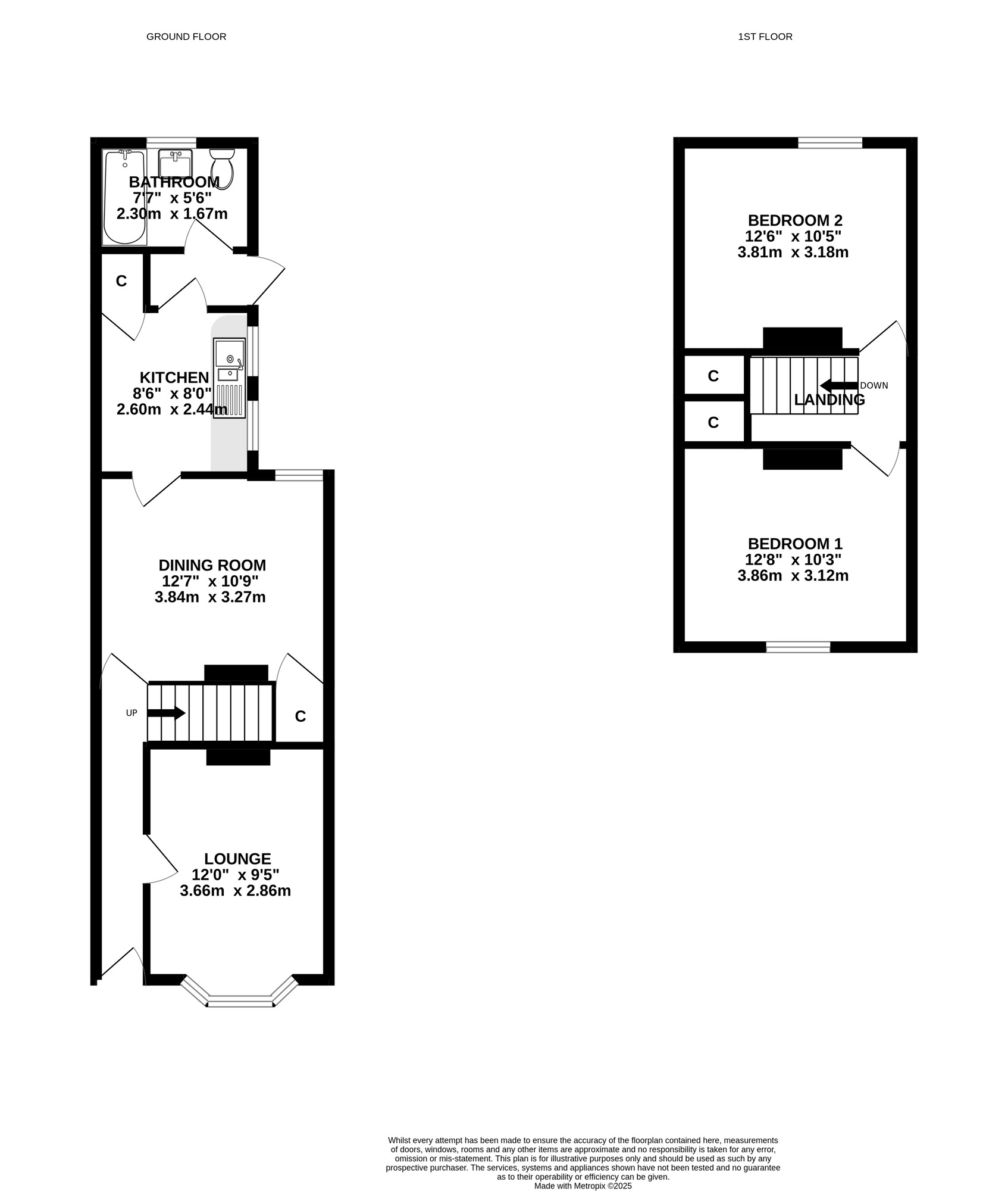 Floorplan of 2 bedroom Mid Terrace House for sale, Dunbar Road, Southsea, Hampshire, PO4