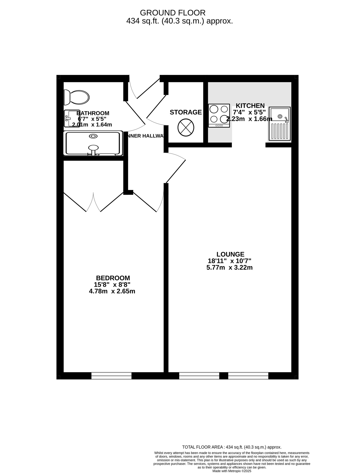 Floorplan of 1 bedroom  Flat for sale, Green Road, Southsea, Hampshire, PO5