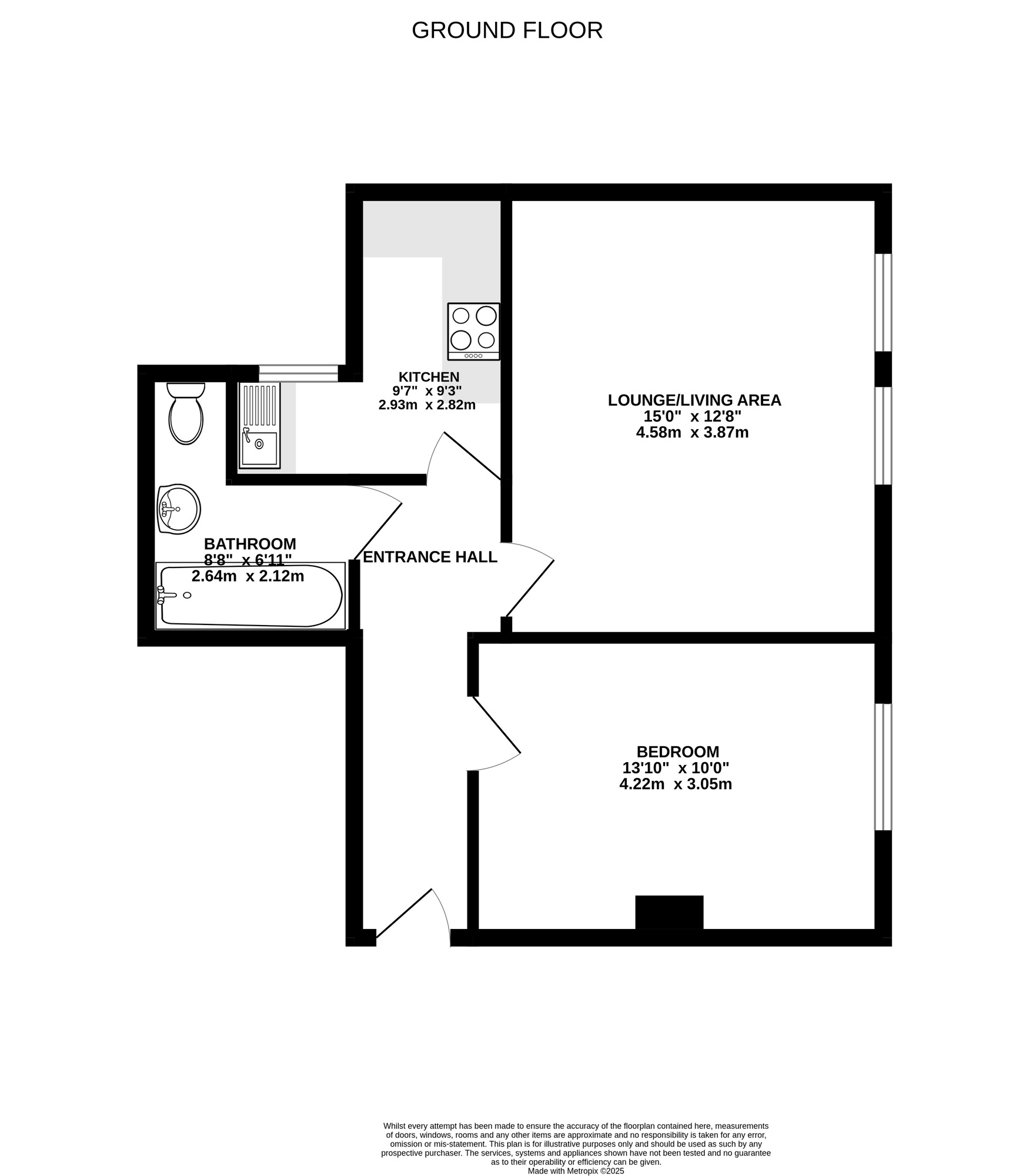 Floorplan of 1 bedroom  Flat for sale, Elphinstone Road, Southsea, Hampshire, PO5