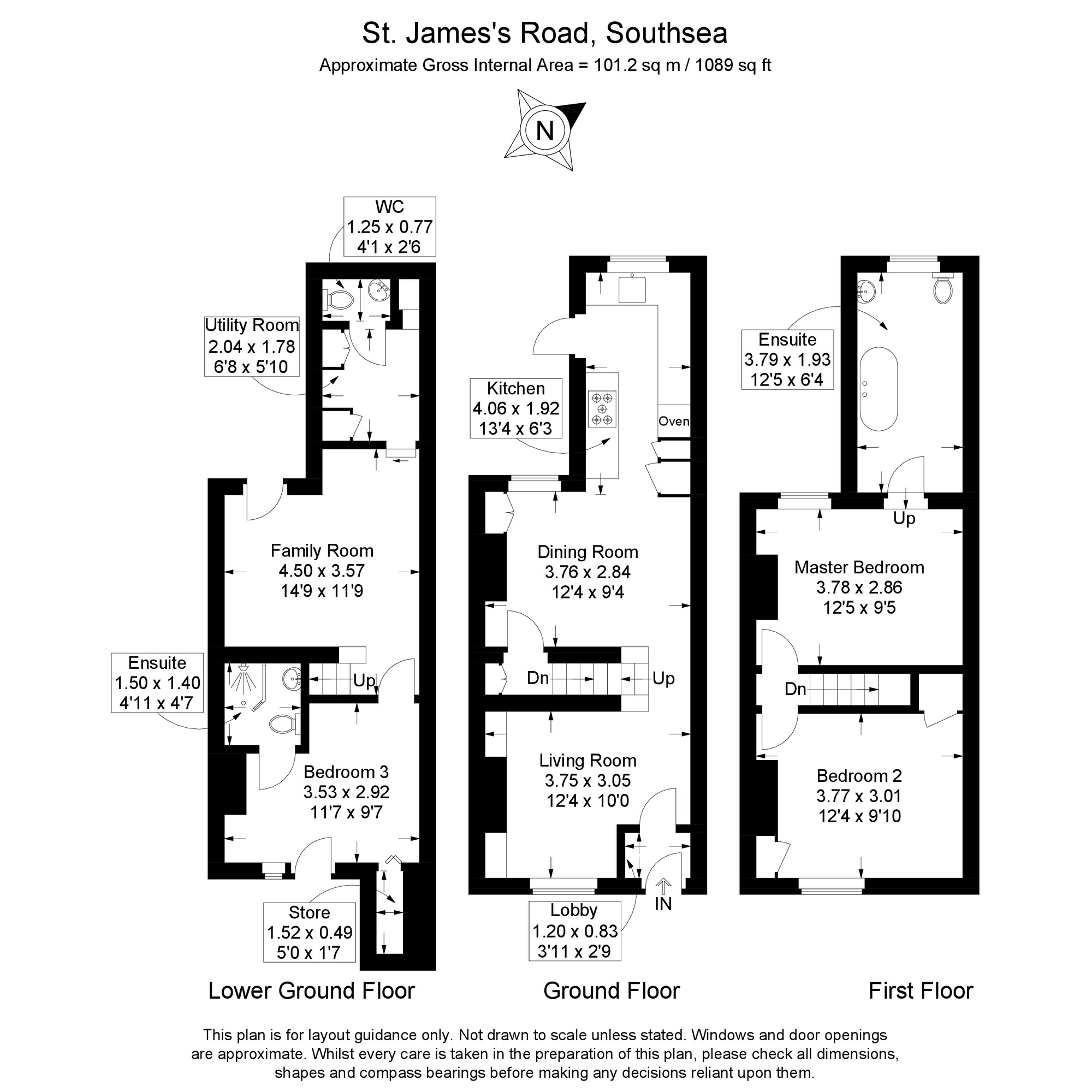 Floorplan of 4 bedroom Mid Terrace House for sale, St. James's Road, Southsea, Hampshire, PO5