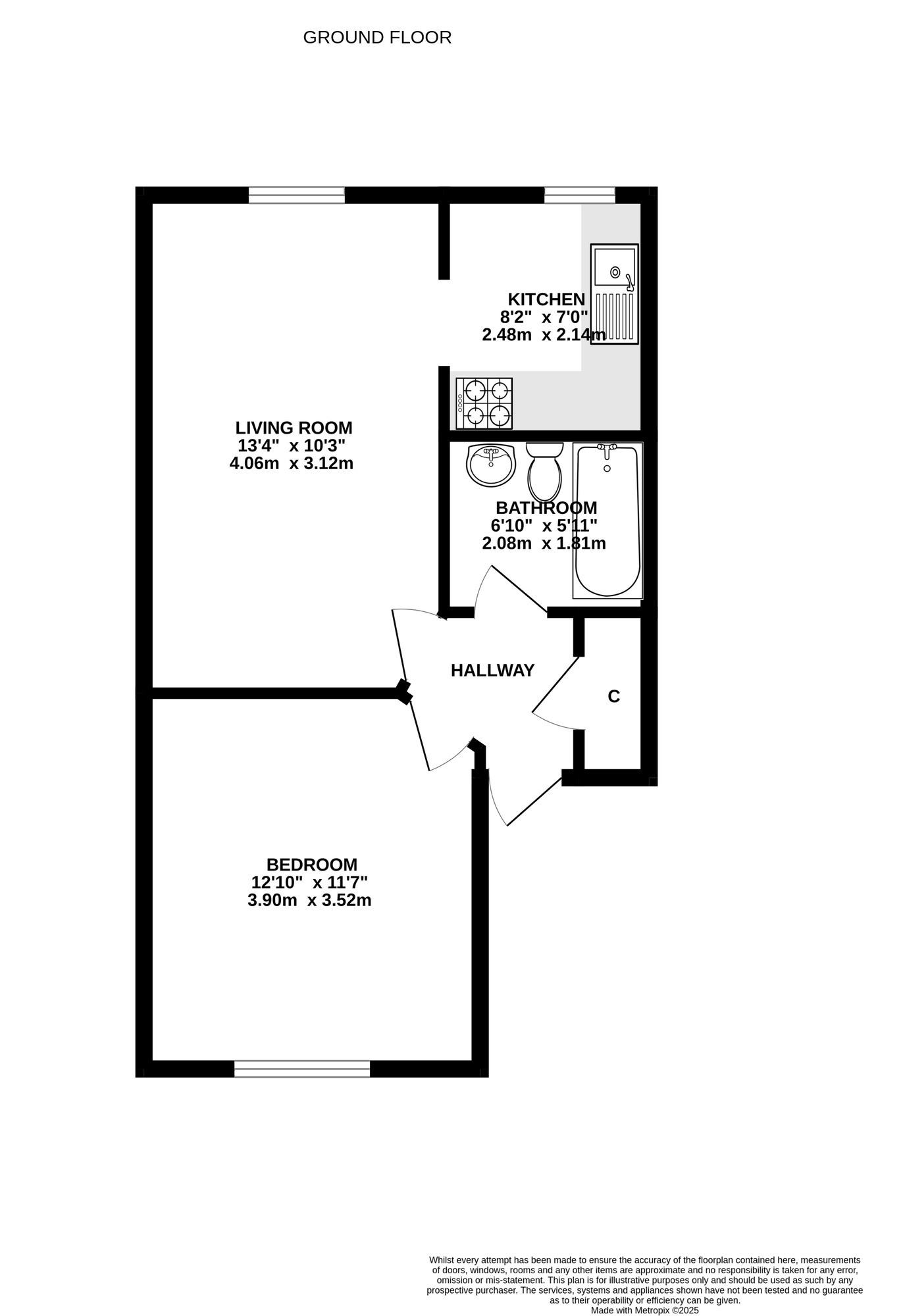 Floorplan of 1 bedroom  Flat for sale, Outram Road, Southsea, Hampshire, PO5