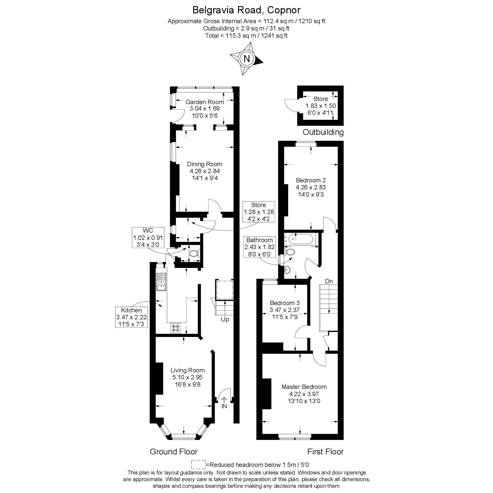 Floorplan of 3 bedroom Mid Terrace House for sale, Belgravia Road, Portsmouth, Hampshire, PO2