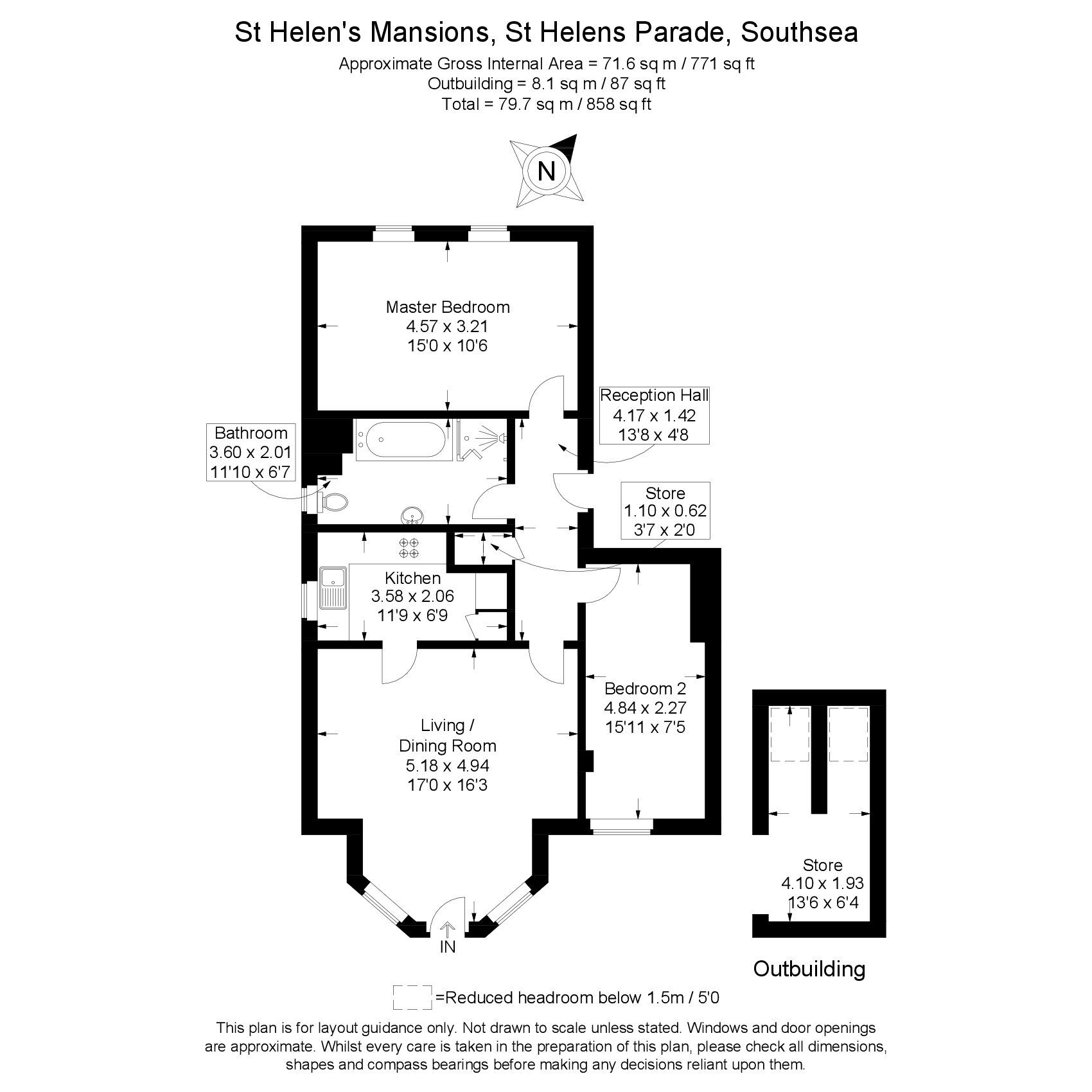 Floorplan of 2 bedroom  Flat for sale, St. Helens Parade, Southsea, Hampshire, PO4