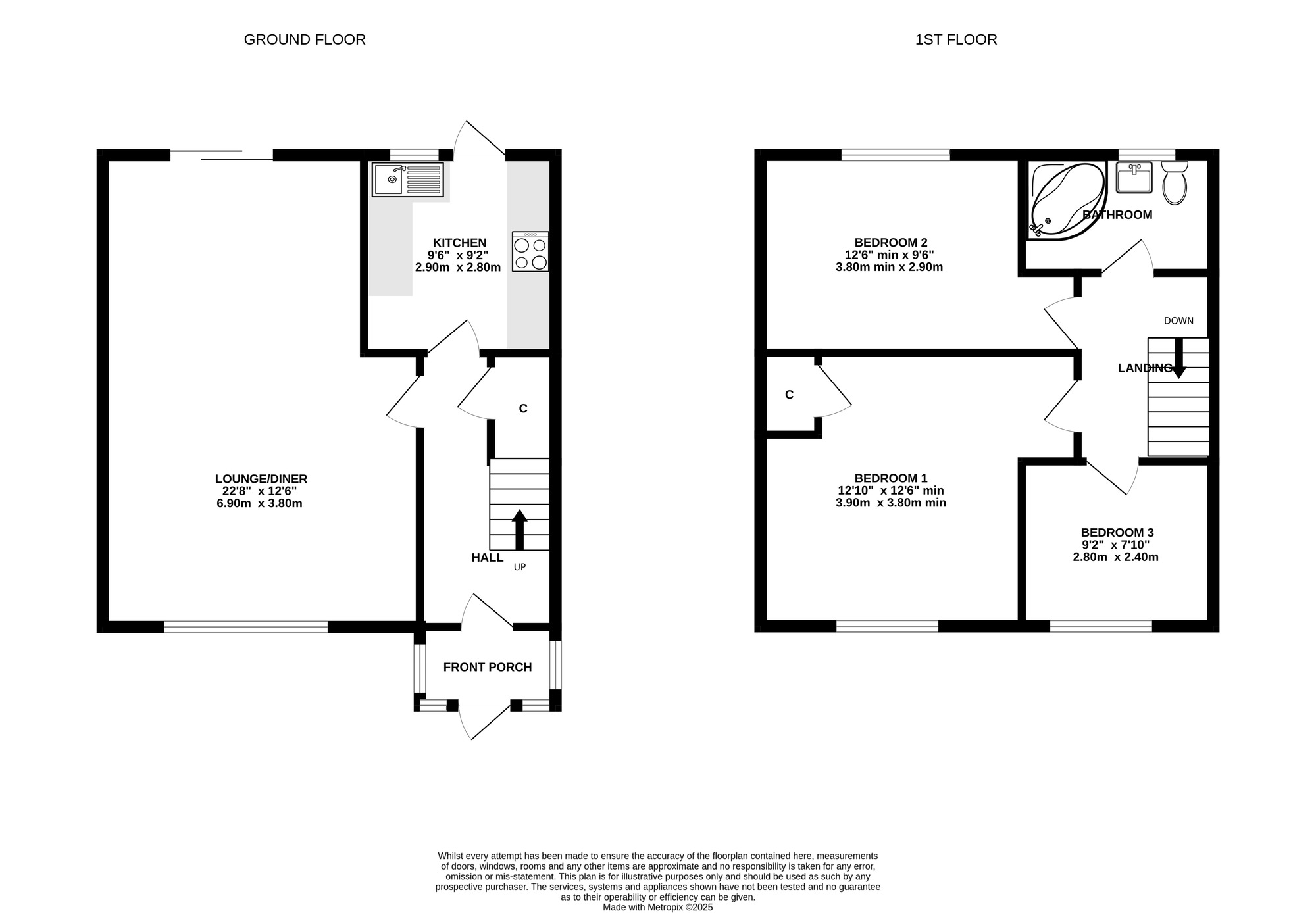 Floorplan of 3 bedroom Mid Terrace House for sale, Beecham Road, Portsmouth, PO1