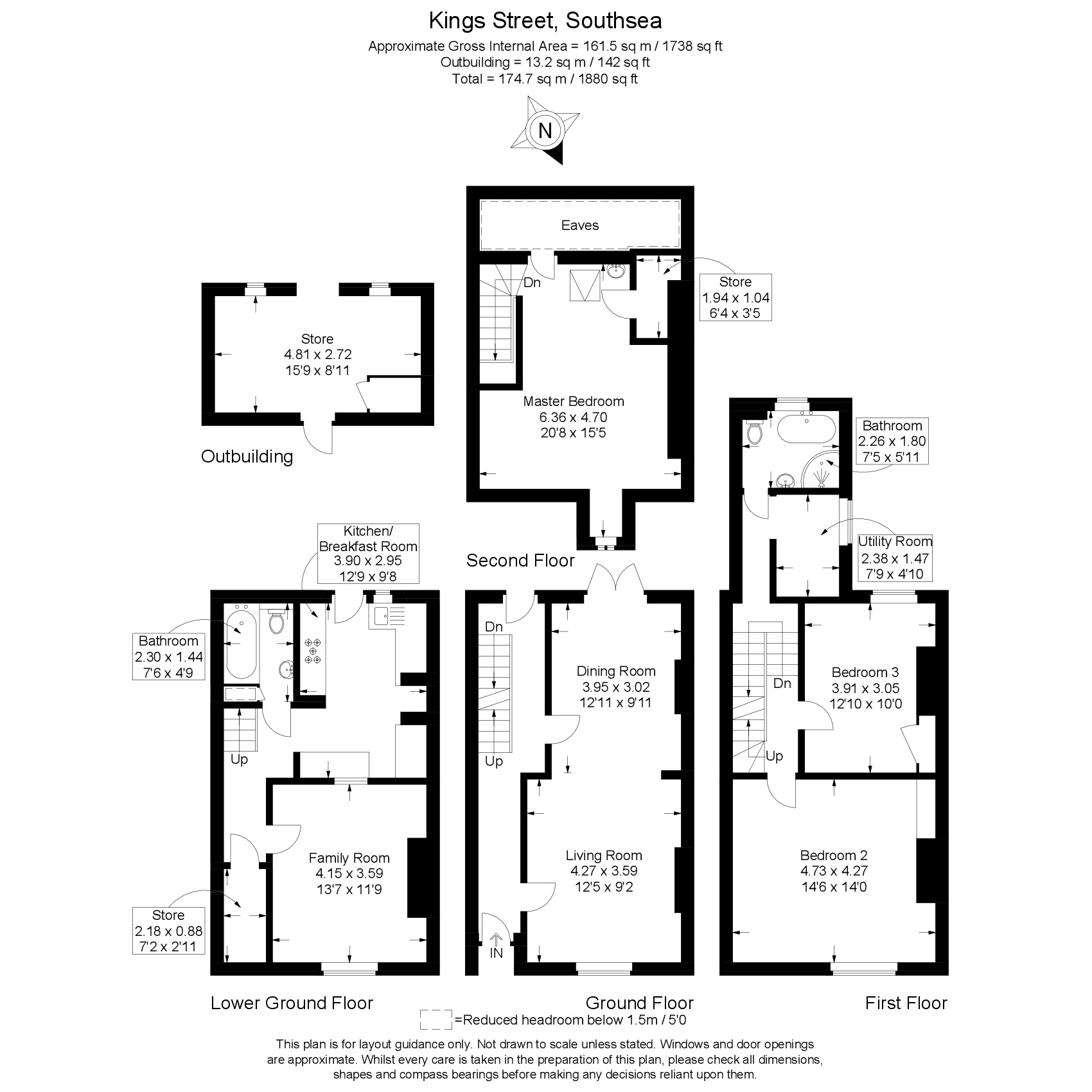 Floorplan of 3 bedroom Mid Terrace House for sale, King Street, Southsea, Hampshire, PO5