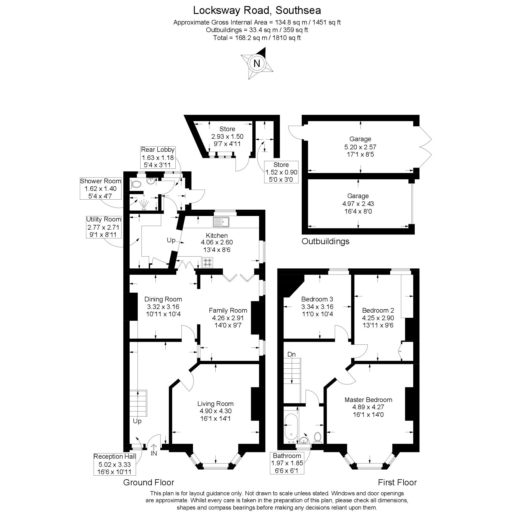 Floorplan of 3 bedroom End Terrace House for sale, Locksway Road, Southsea, Hampshire, PO4