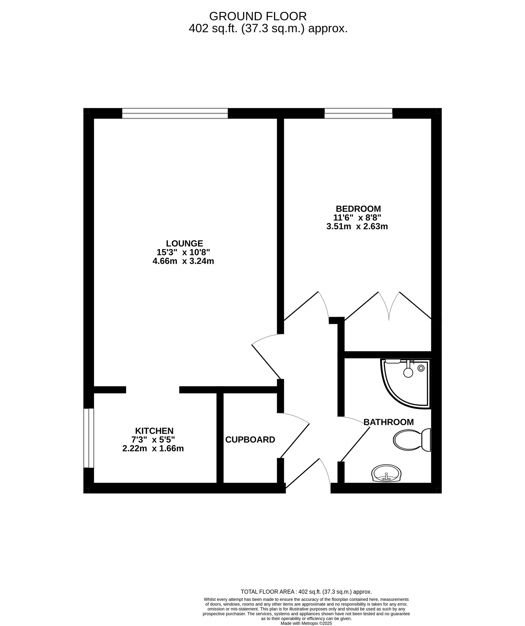 Floorplan of 1 bedroom  Flat for sale, Cottage Grove, Southsea, Hampshire, PO5