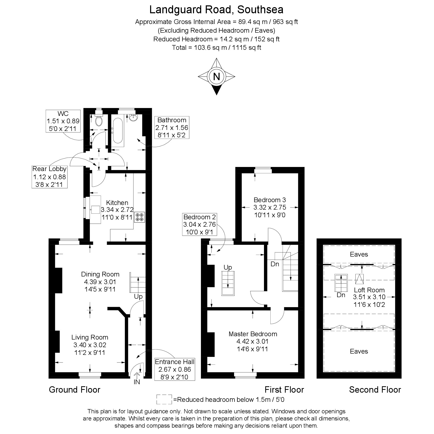 Floorplan of 3 bedroom Mid Terrace House for sale, Landguard Road, Southsea, Hampshire, PO4