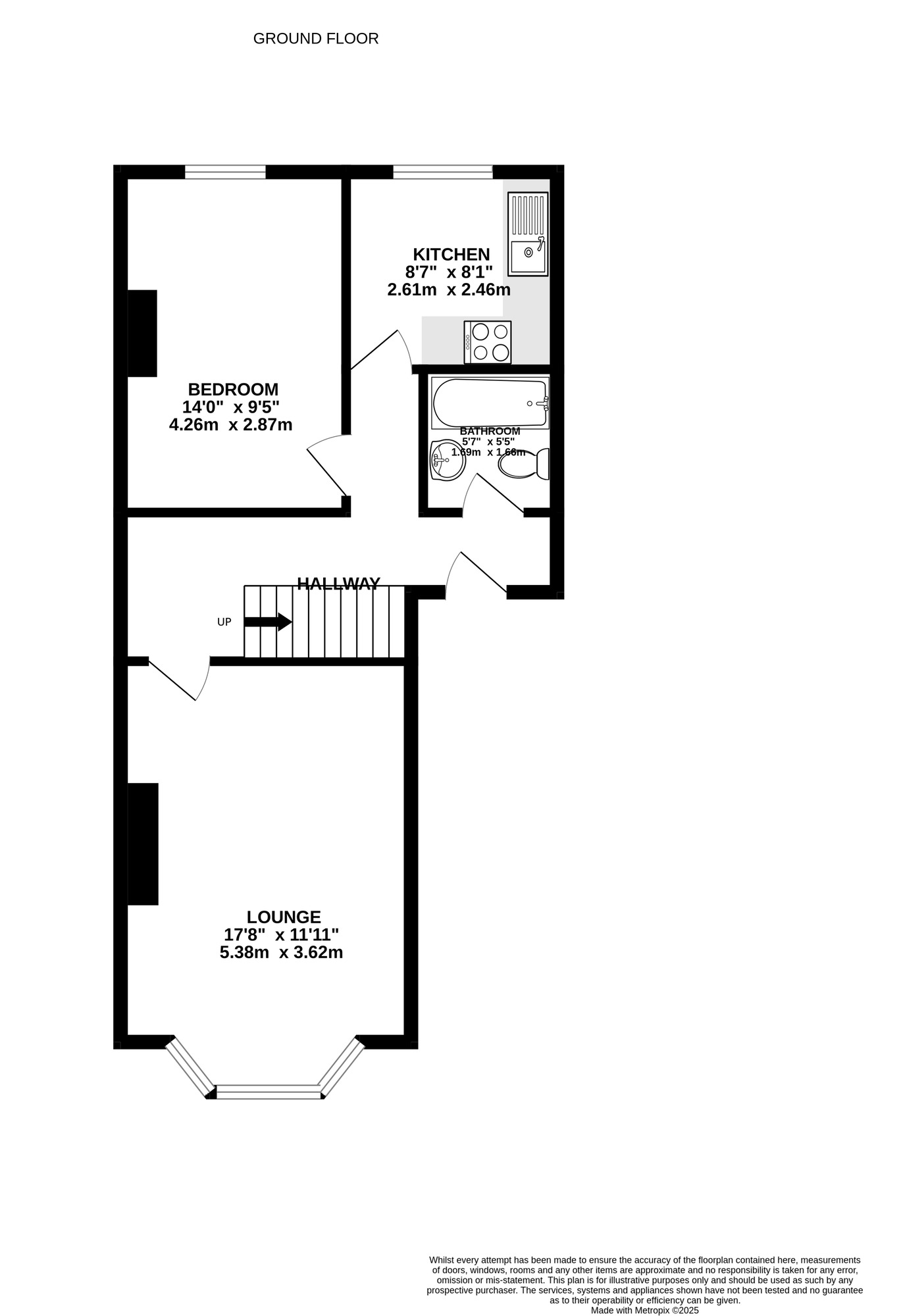 Floorplan of 1 bedroom  Flat for sale, Waverley Grove, Southsea, Hampshire, PO4