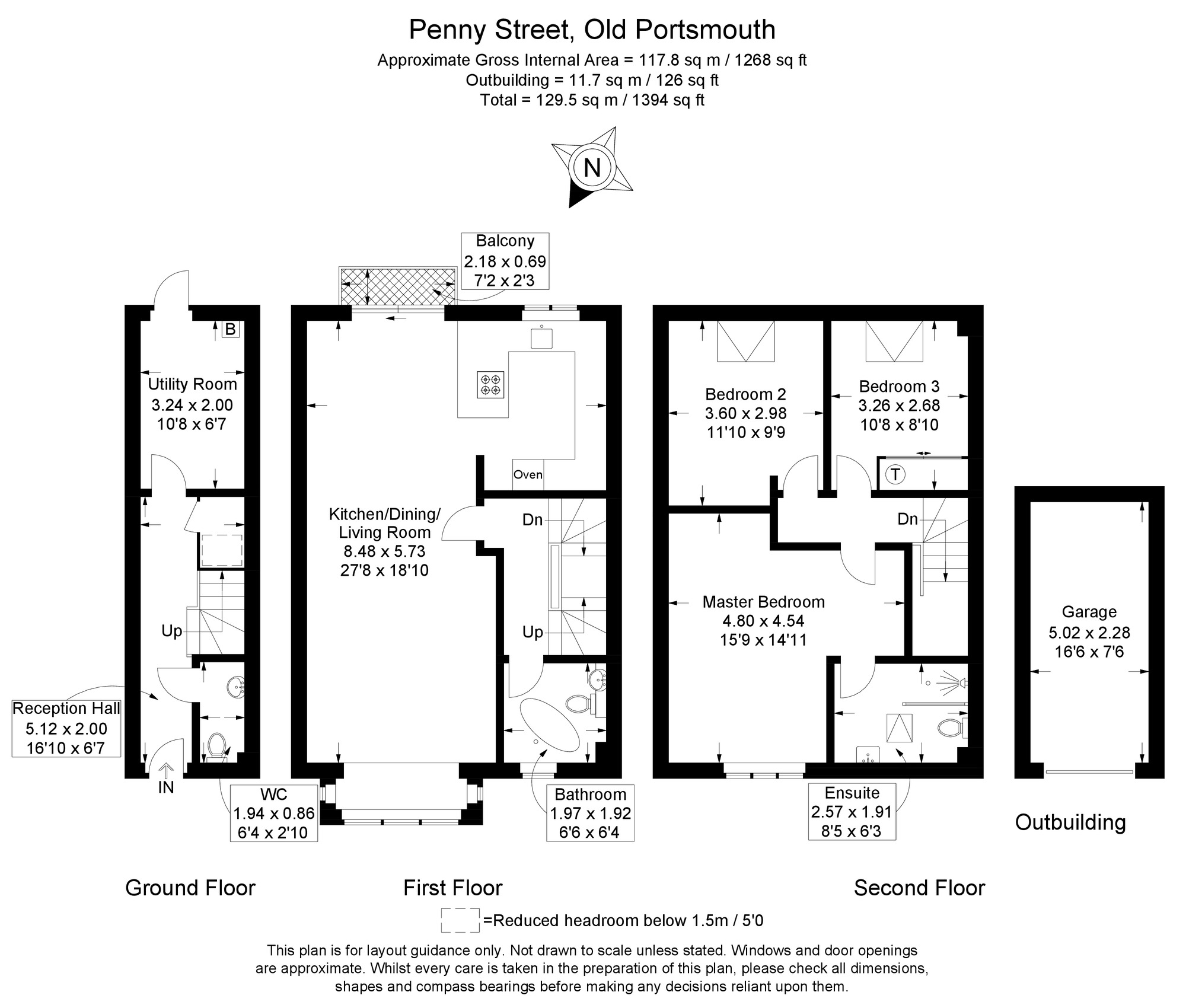 Floorplan of 3 bedroom End Terrace House for sale, Penny Street, Portsmouth, Hampshire, PO1