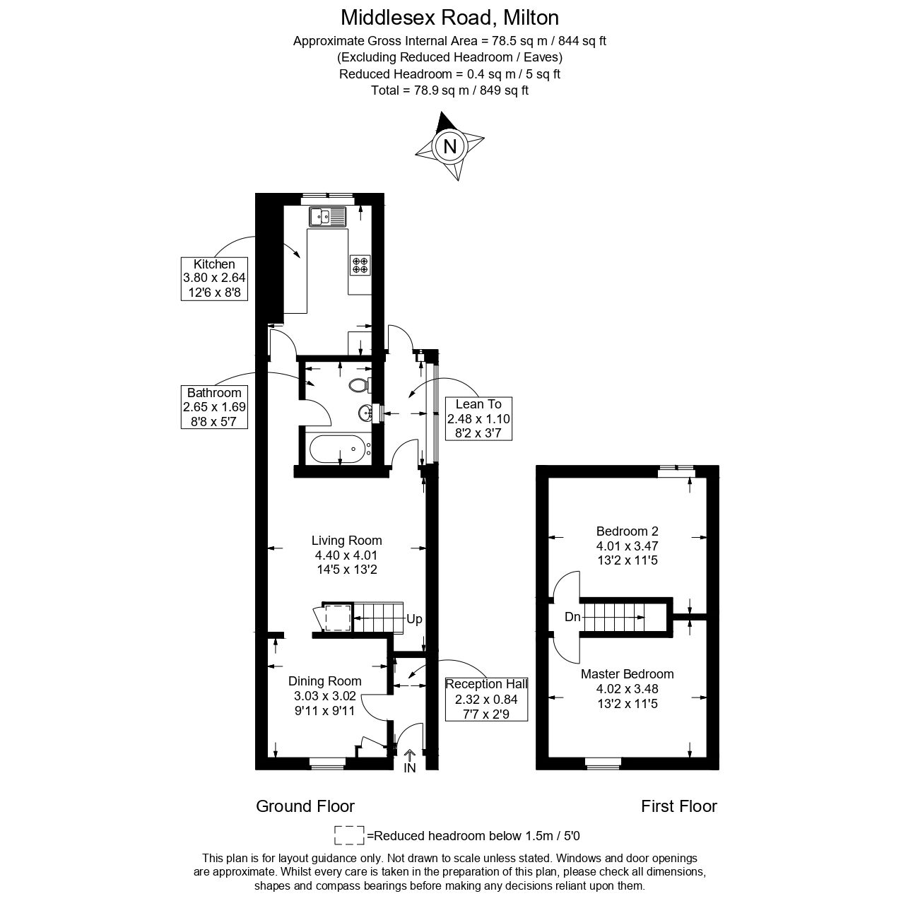 Floorplan of 2 bedroom Mid Terrace House for sale, Middlesex Road, Southsea, Hampshire, PO4