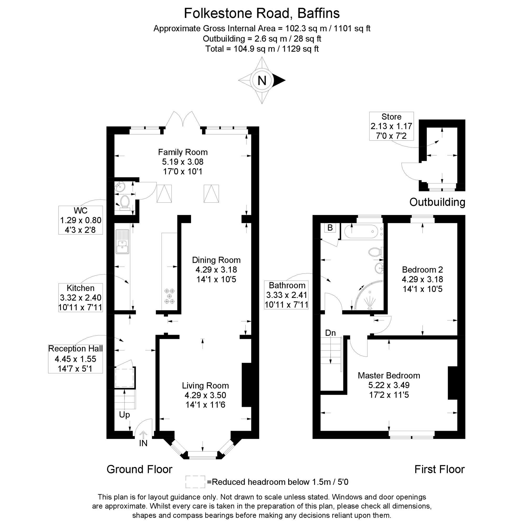 Floorplan of 2 bedroom Mid Terrace House for sale, Folkestone Road, Portsmouth, Hampshire, PO3