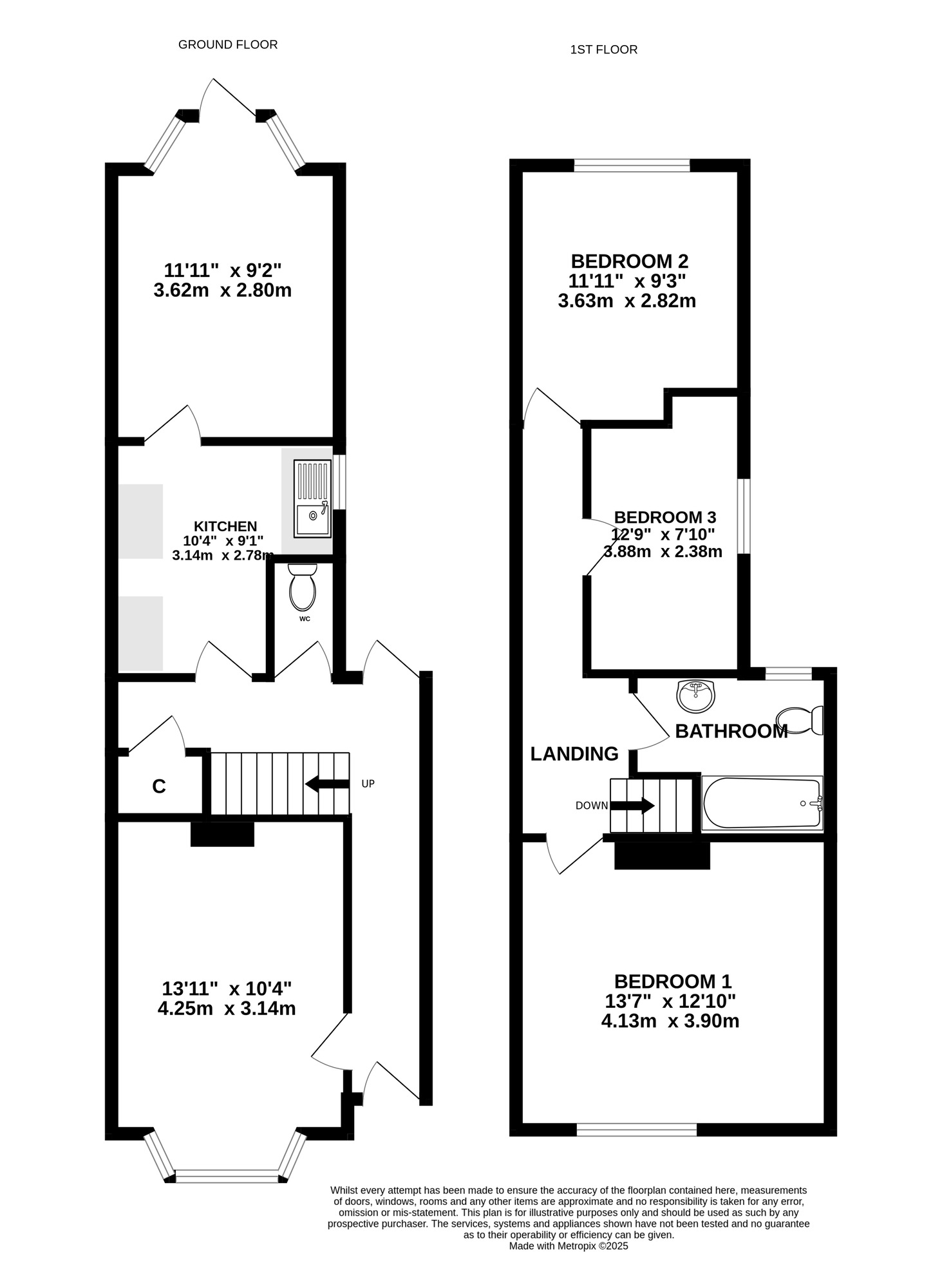 Floorplan of 3 bedroom Mid Terrace House for sale, Renny Road, Portsmouth, Hampshire, PO1