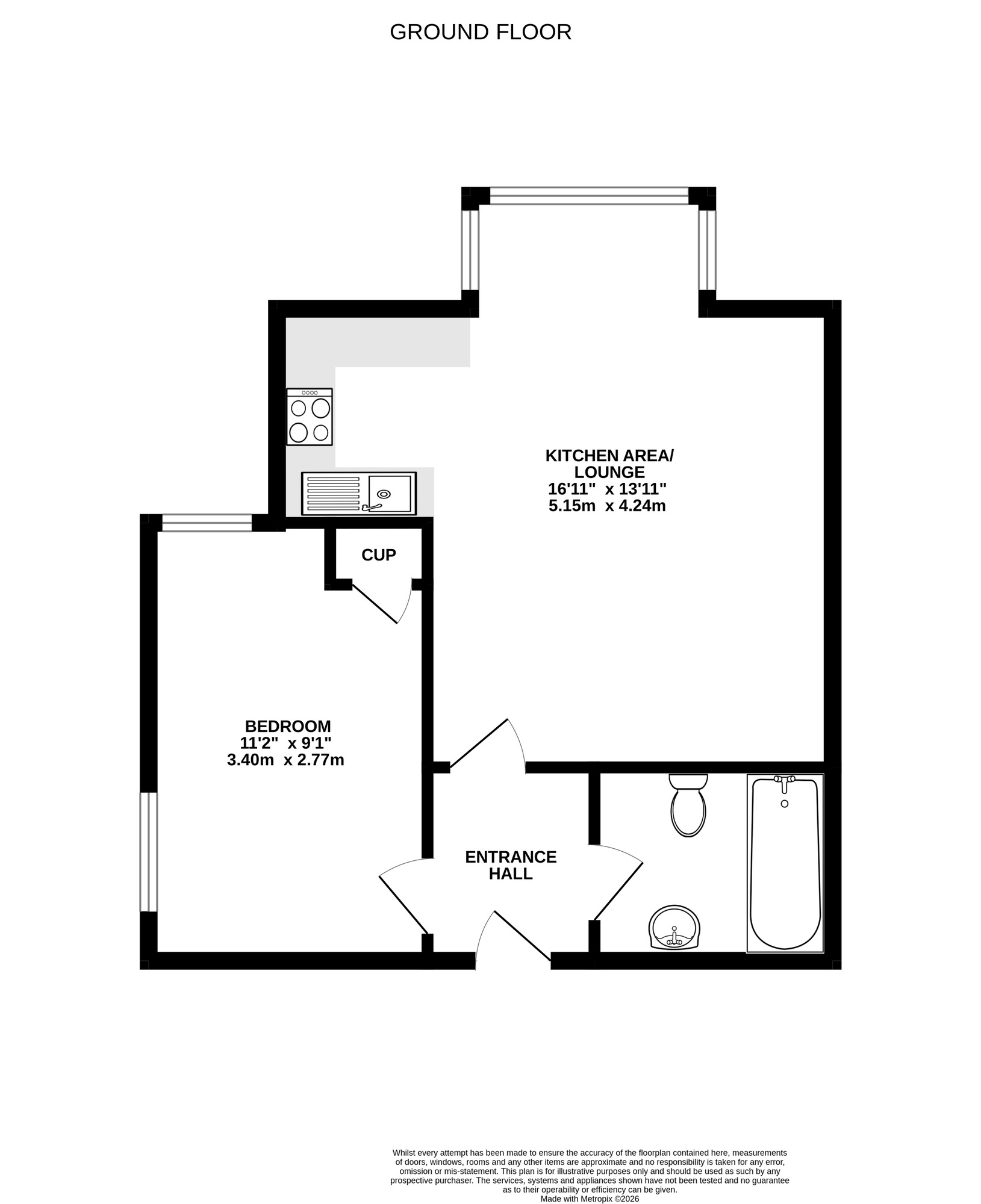 Floorplan of 1 bedroom Flat for sale, St. Andrews Road, Southsea, Hampshire, PO5