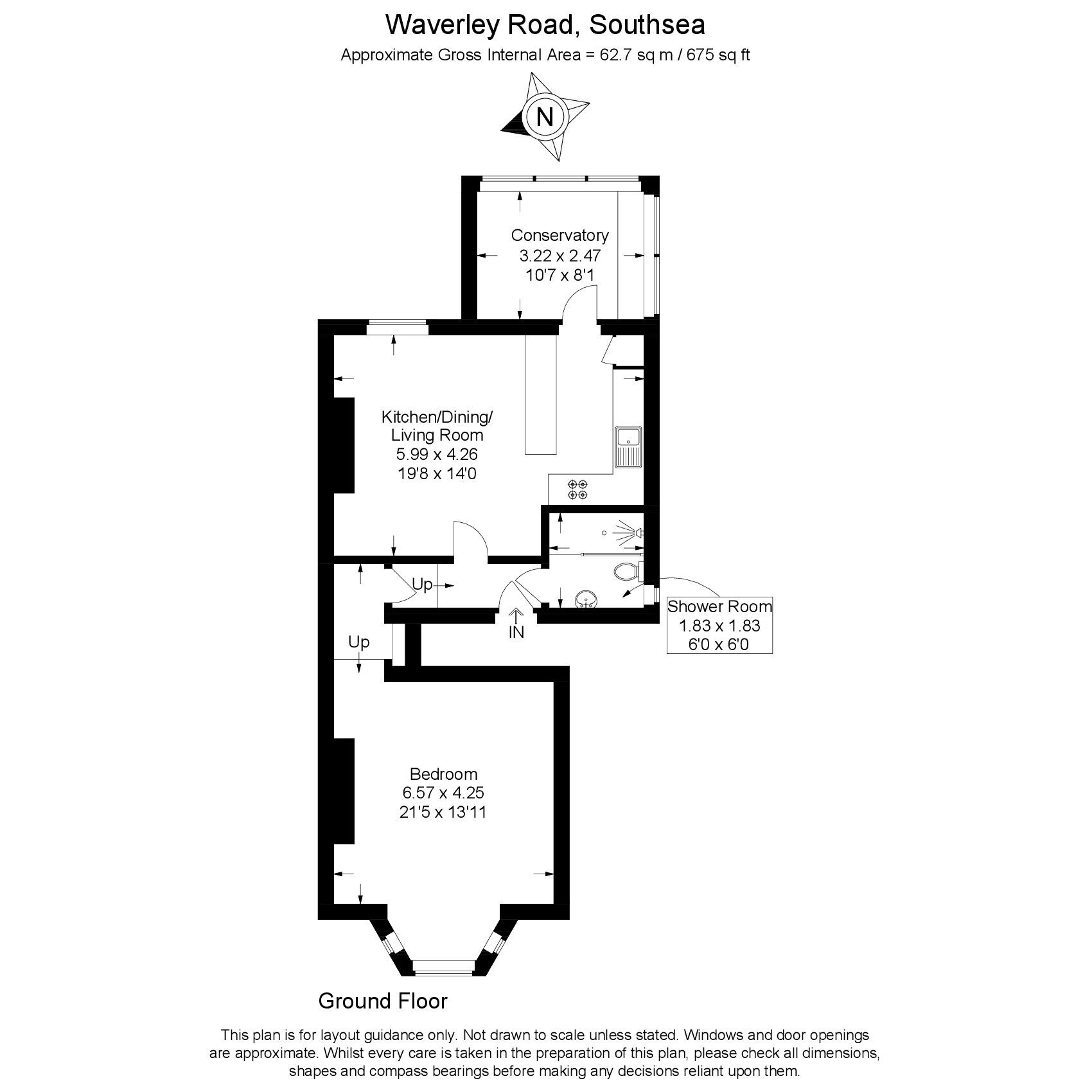Floorplan of 1 bedroom Flat for sale, Waverley Road, Southsea, Hampshire, PO5