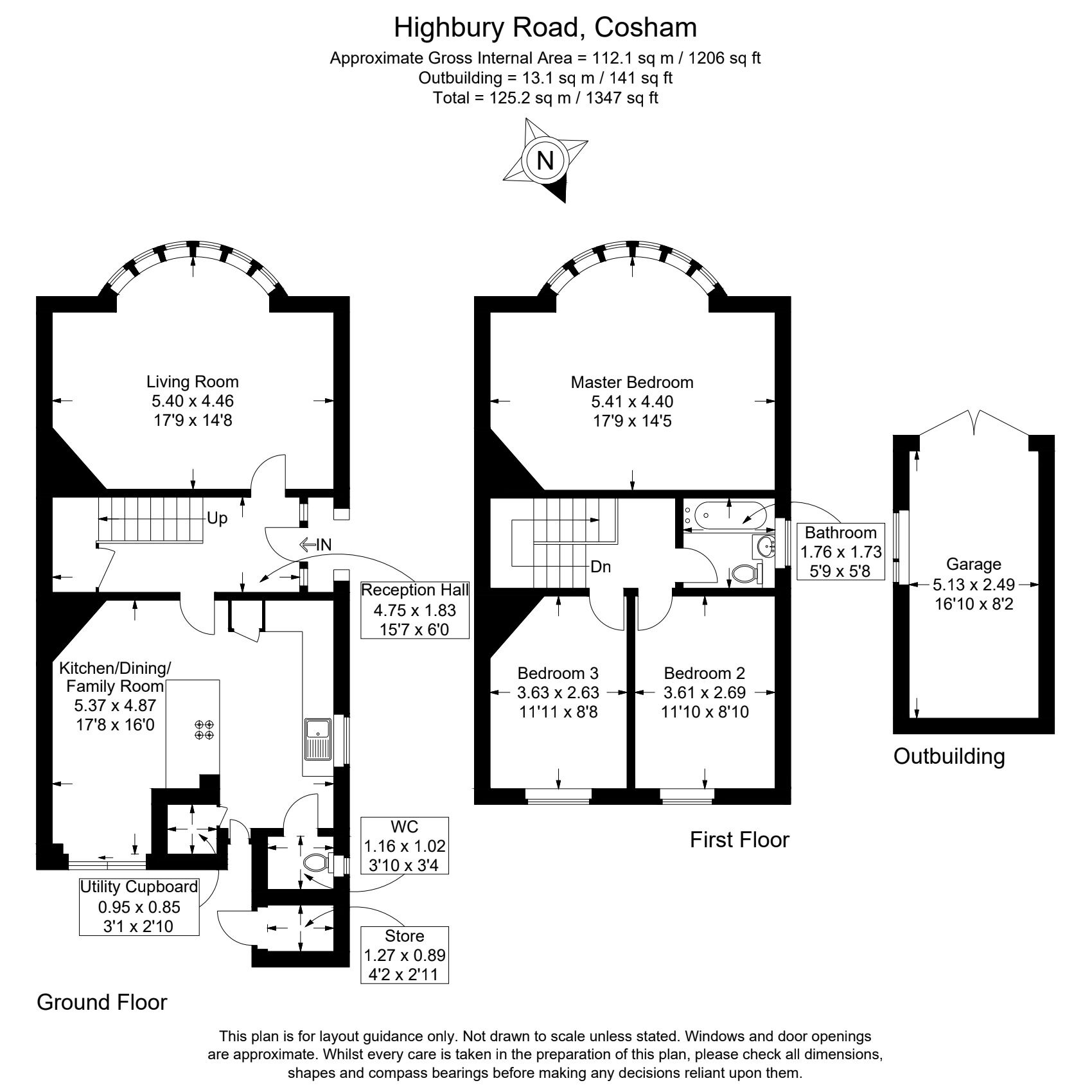 Floorplan of 3 bedroom End Terrace House for sale, Highbury Grove, Portsmouth, Hampshire, PO6