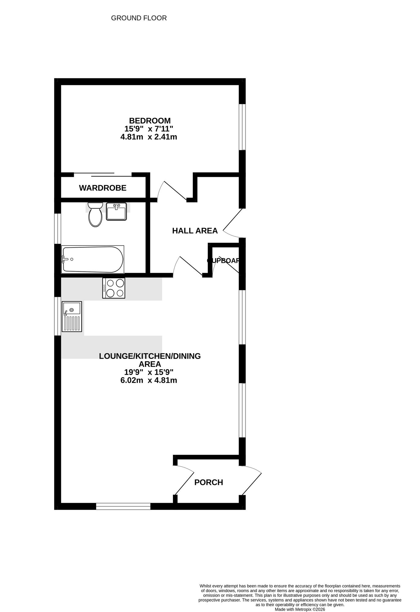 Floorplan of 1 bedroom Property for sale, Henderson Park