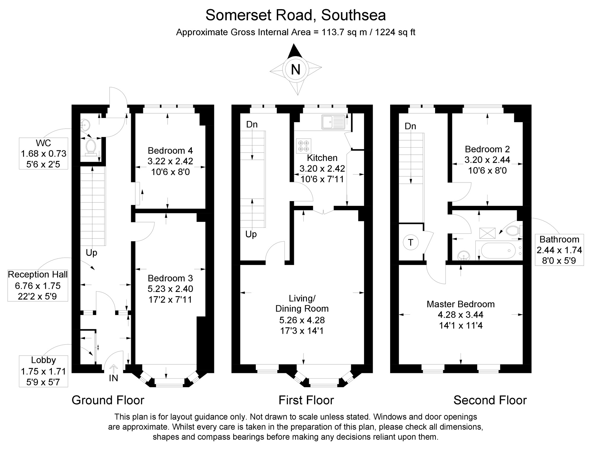 Floorplan of 4 bedroom Semi Detached House for sale, Somerset Road, Southsea, Hampshire, PO5