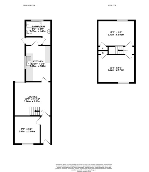 Floorplan of 2 bedroom Mid Terrace House for sale, Brompton Road, Southsea, Hampshire, PO4