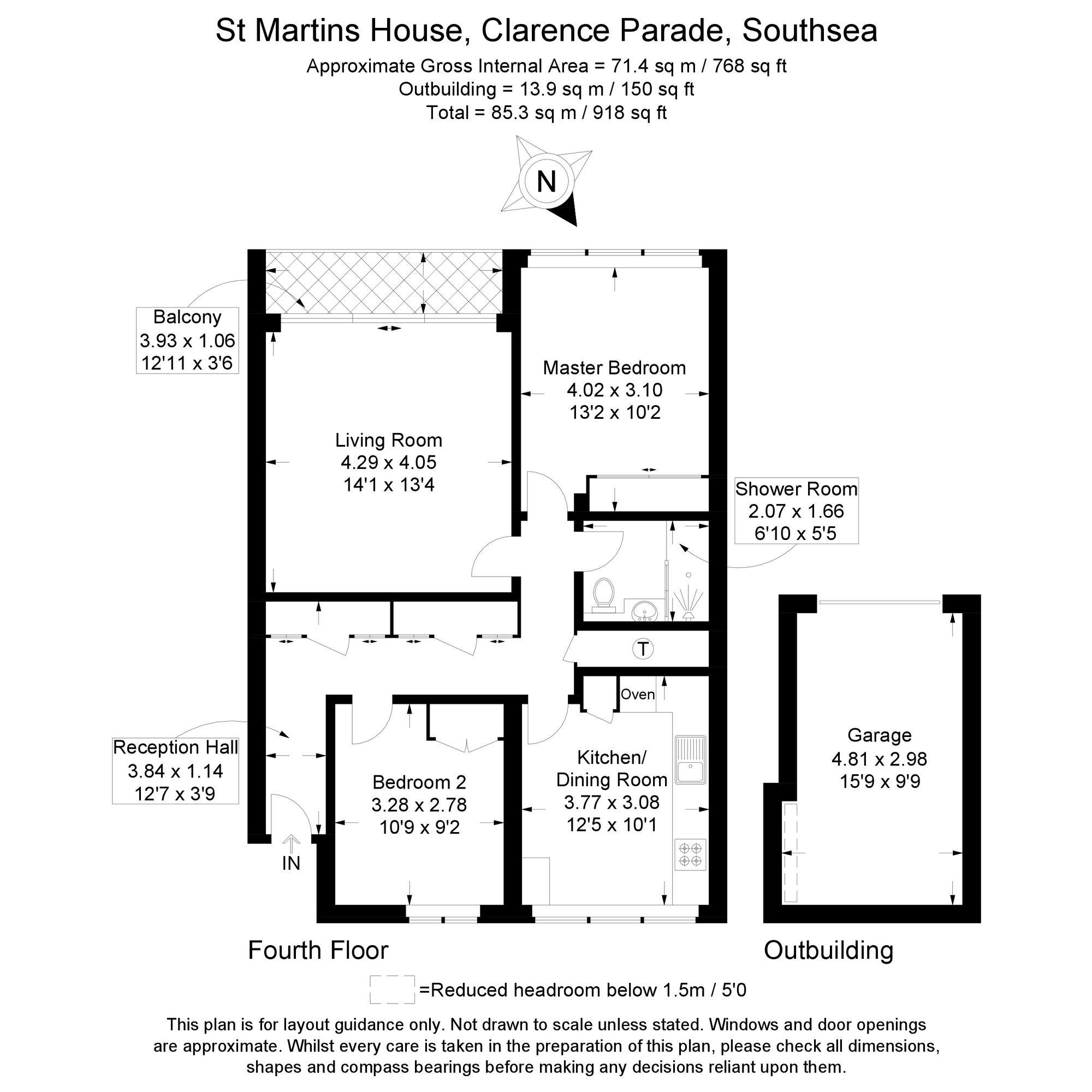 Floorplan of 2 bedroom Flat for sale, Clarence Parade, Southsea, Hampshire, PO5
