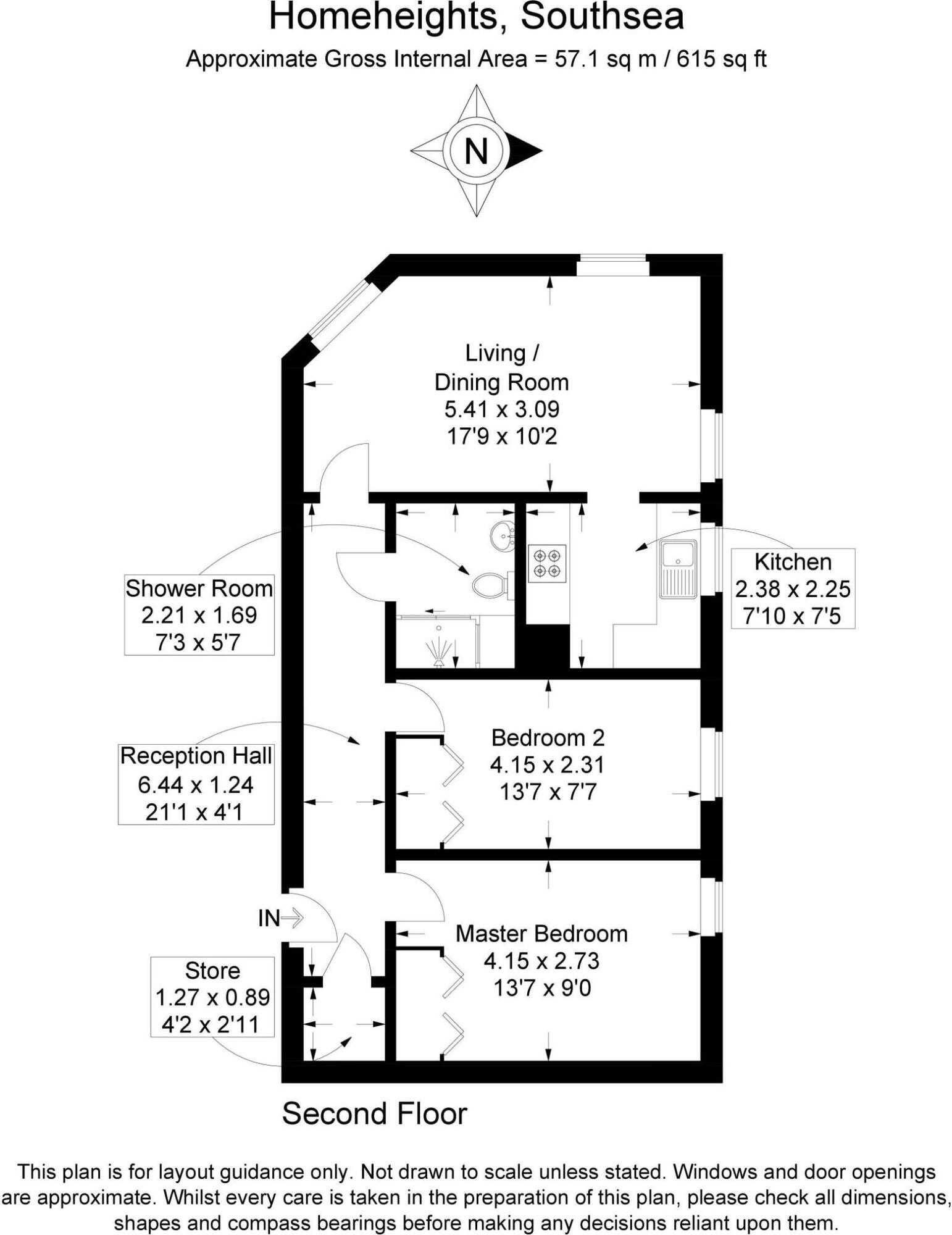 Floorplan of 2 bedroom Flat for sale, Clarence Parade, Southsea, Hampshire, PO5