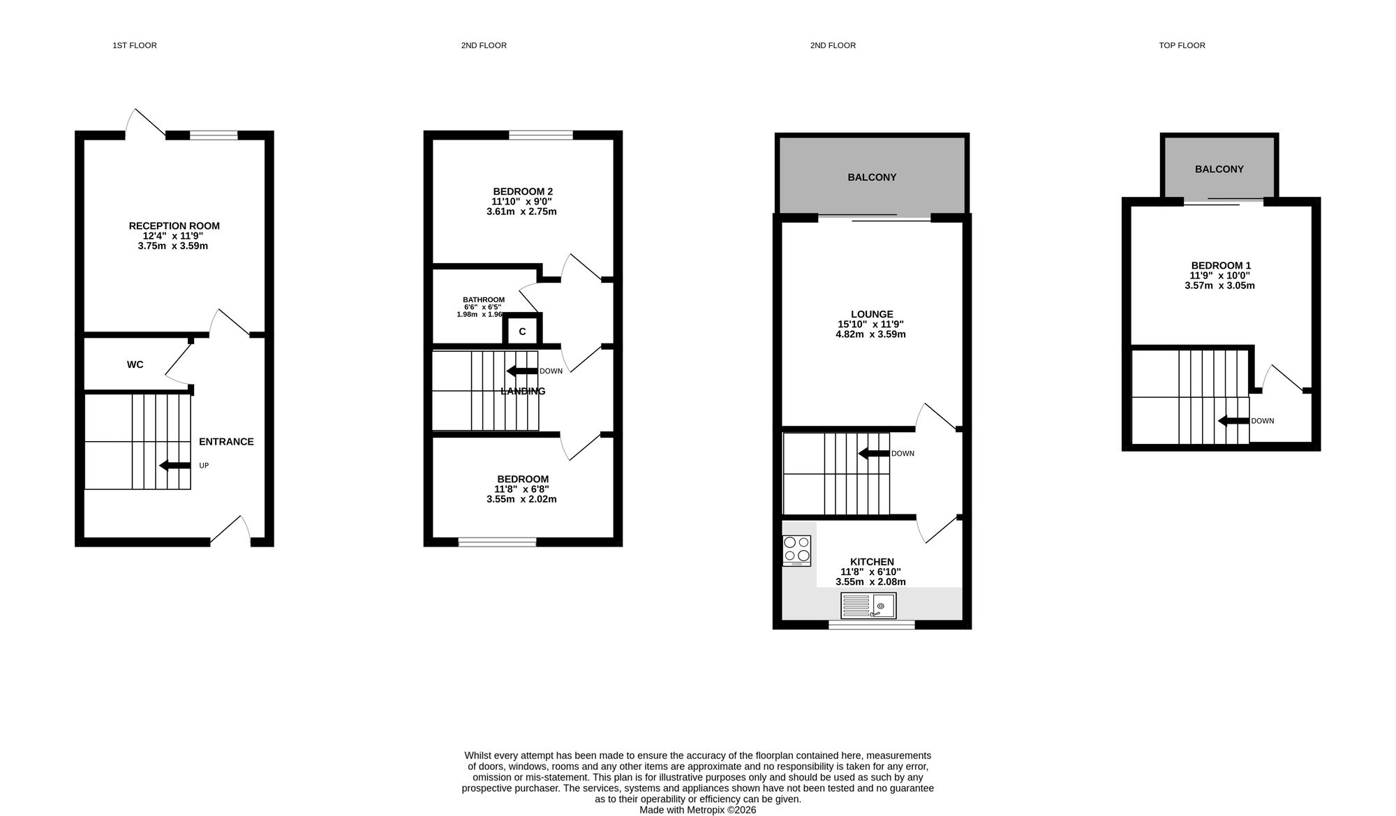 Floorplan of 4 bedroom Mid Terrace House for sale, Ferry Road, Southsea, Hampshire, PO4