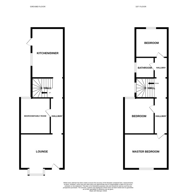Floorplan of 4 bedroom Mid Terrace House for sale, Powerscourt Road, Portsmouth, Hampshire, PO2