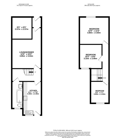 Floorplan of 4 bedroom Mid Terrace House for sale, Toronto Road, Portsmouth, Hampshire, PO2