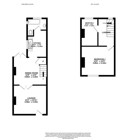 Floorplan of 2 bedroom Mid Terrace House for sale, Oxford Road, Southsea, Hampshire, PO5