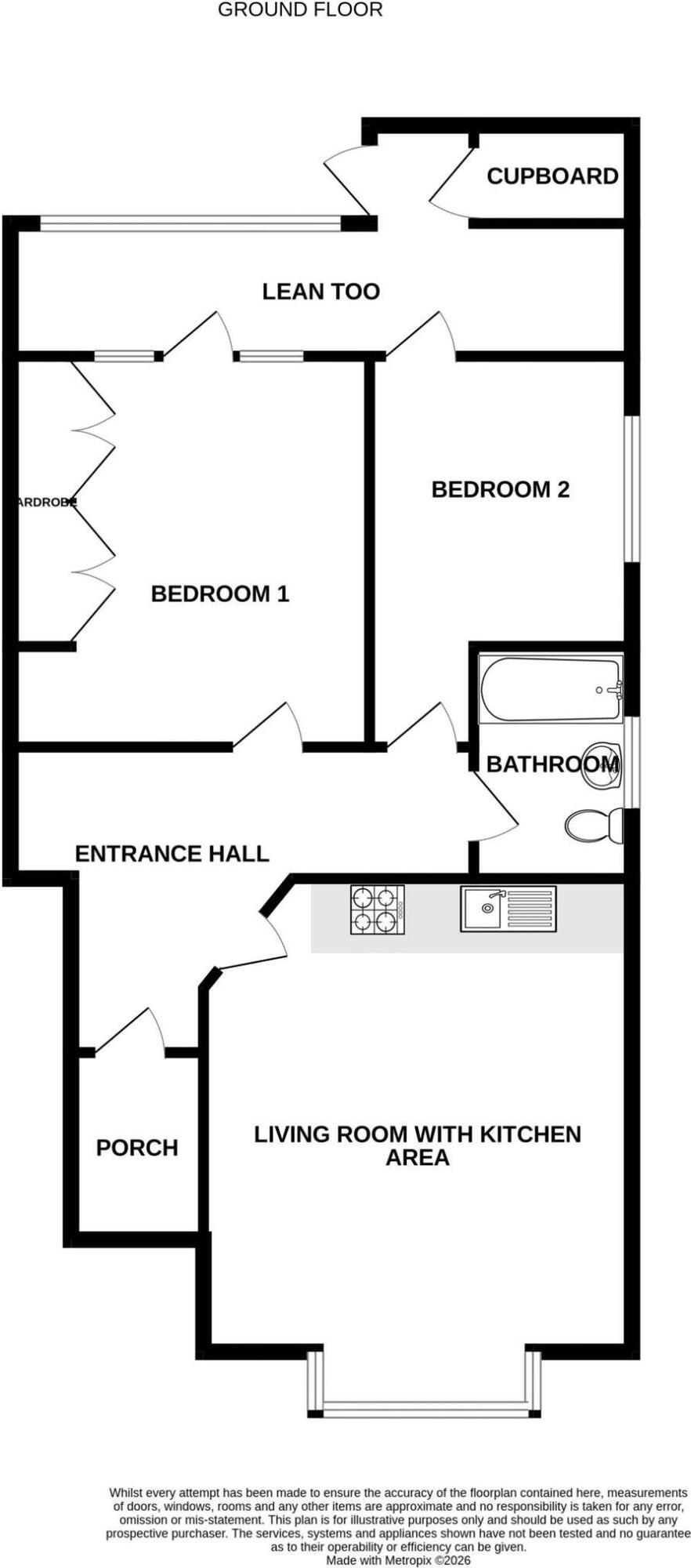 Floorplan of 2 bedroom Flat for sale, Beaconsfield Avenue, Portsmouth, Hampshire, PO6