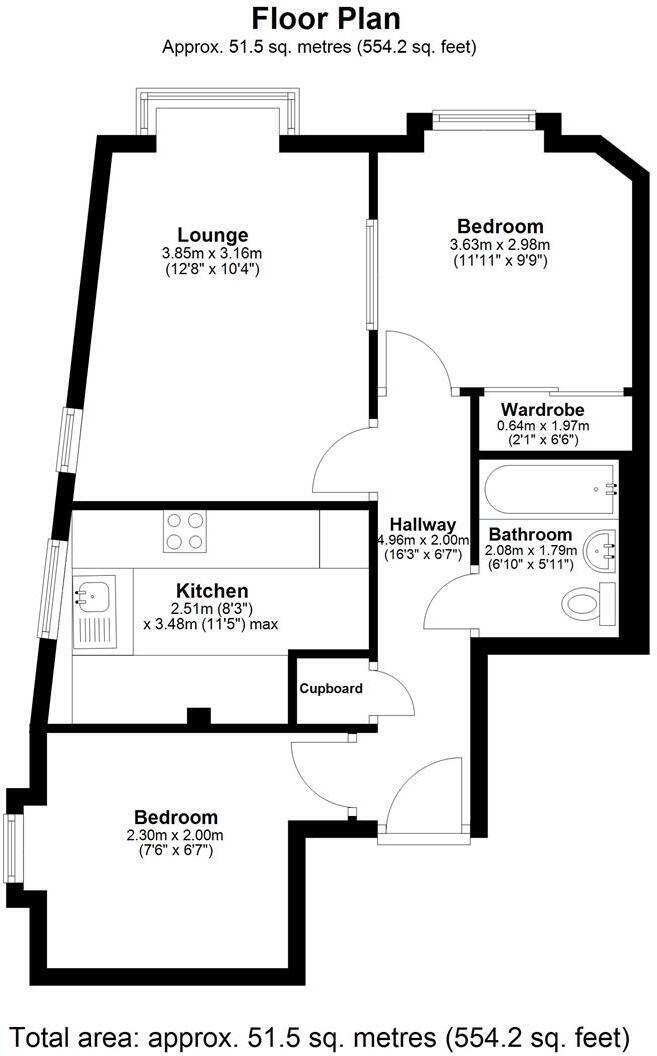 Floorplan of 2 bedroom Flat for sale, Eastern Villas Road, Southsea, Hampshire, PO4