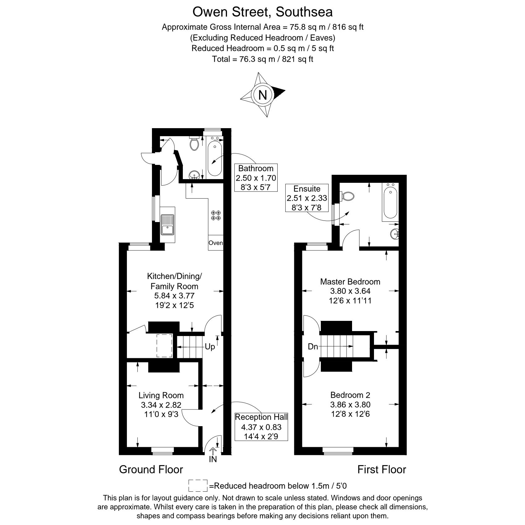 Floorplan of 2 bedroom Mid Terrace House for sale, Owen Street, Southsea, Hampshire, PO4