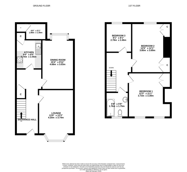 Floorplan of 3 bedroom Semi Detached House for sale, Copnor Road, Portsmouth, Hampshire, PO3