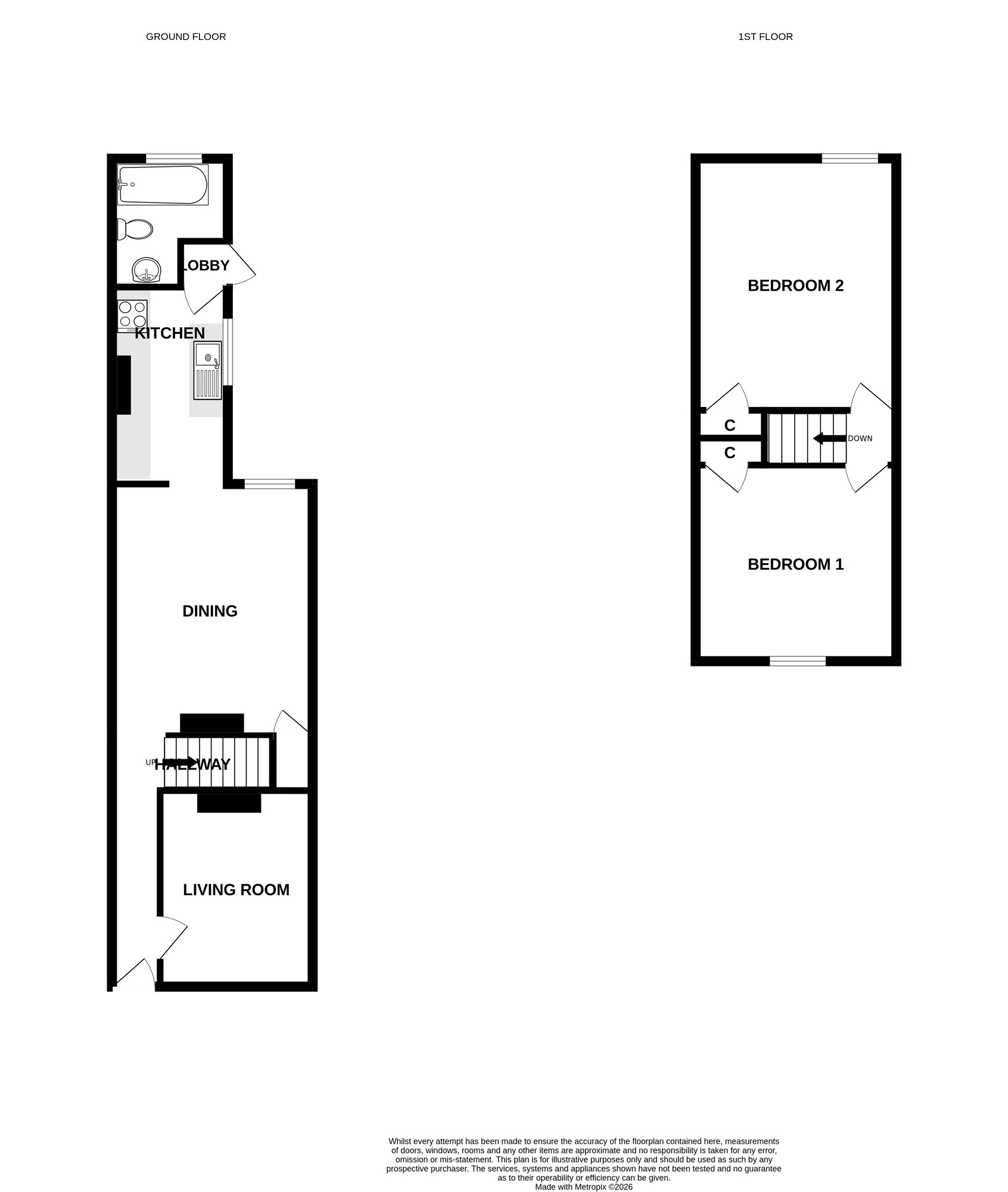 Floorplan of 2 bedroom Mid Terrace House for sale, Esslemont Road, Southsea, Hampshire, PO4