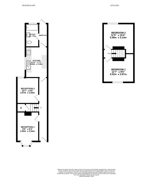 Floorplan of 2 bedroom Mid Terrace House for sale, Talbot Road, Hampshire, PO4