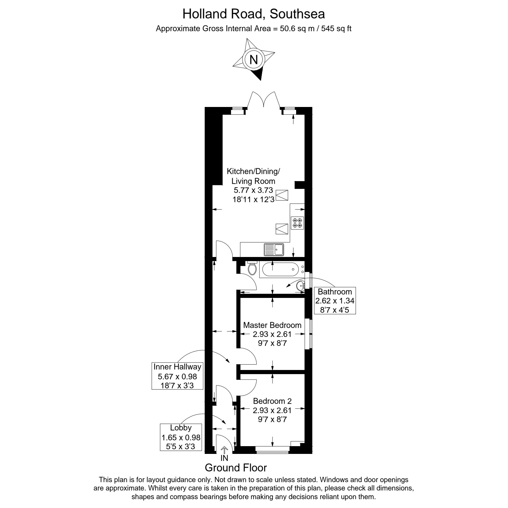Floorplan of 2 bedroom Detached Bungalow for sale, Holland Road, Southsea, Hampshire, PO4