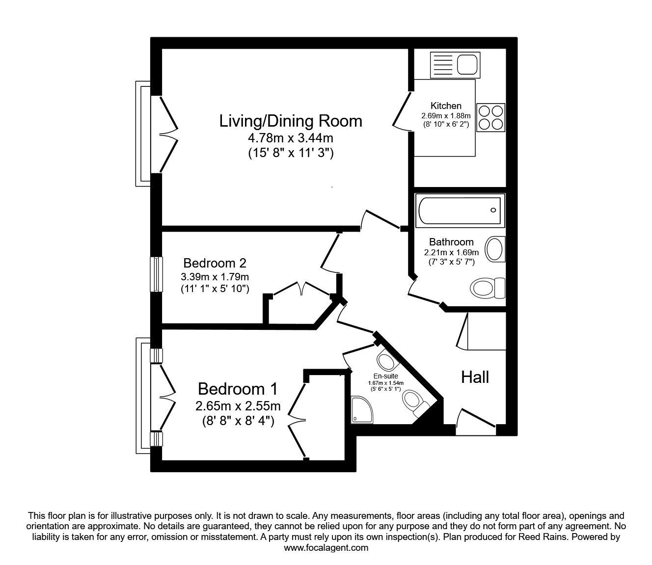 Floorplan of 2 bedroom Flat to rent, Middlewood Street, Salford, M5