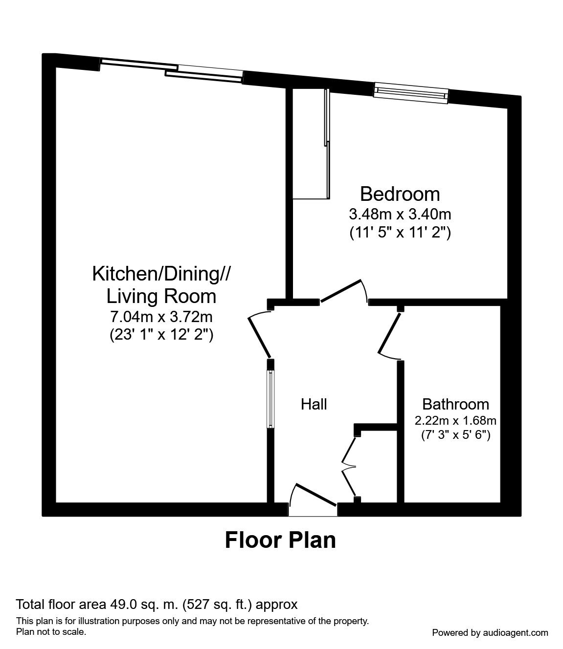 Floorplan of 1 bedroom  Flat to rent, The Quays, Salford, M50